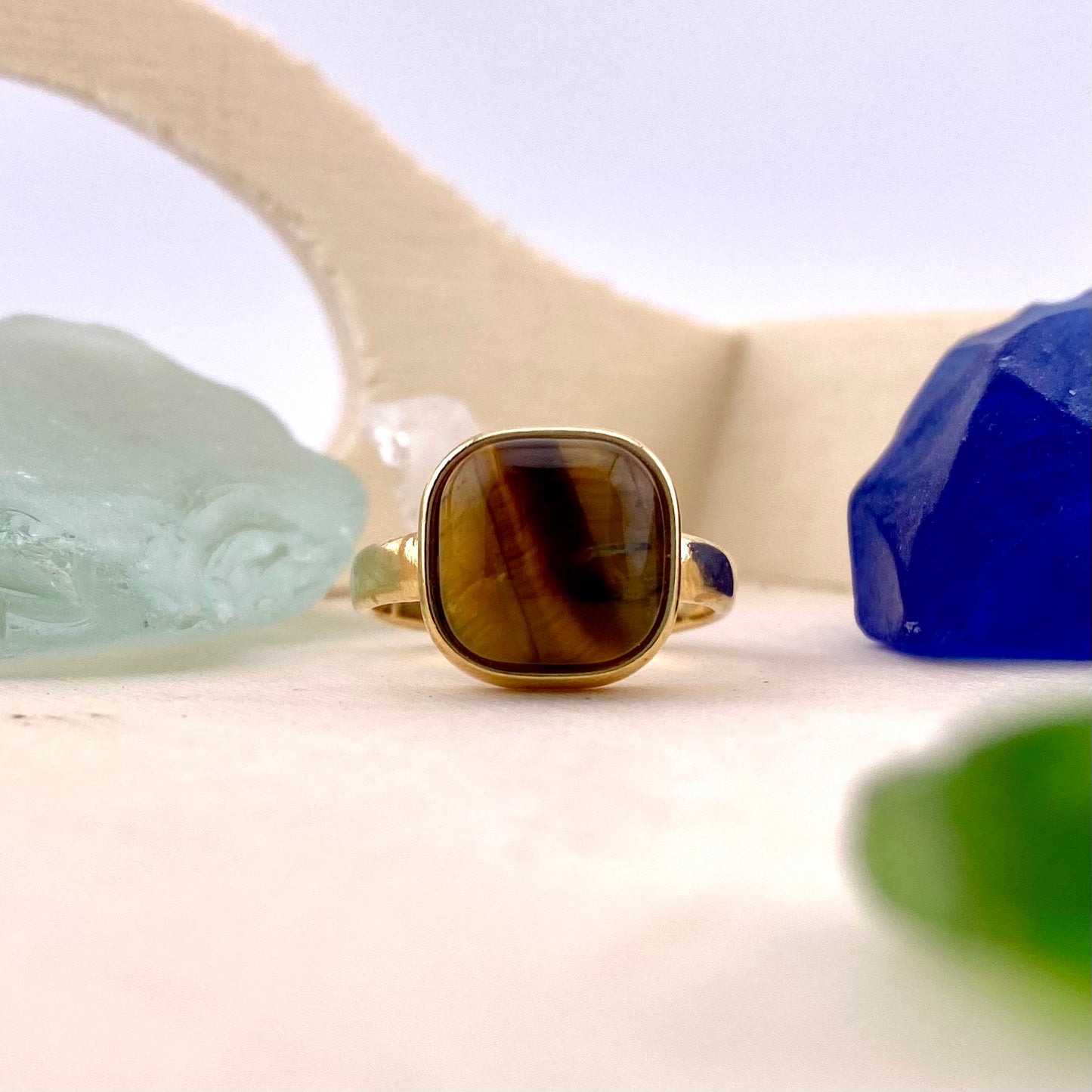 Tiger's Eye Square Ring