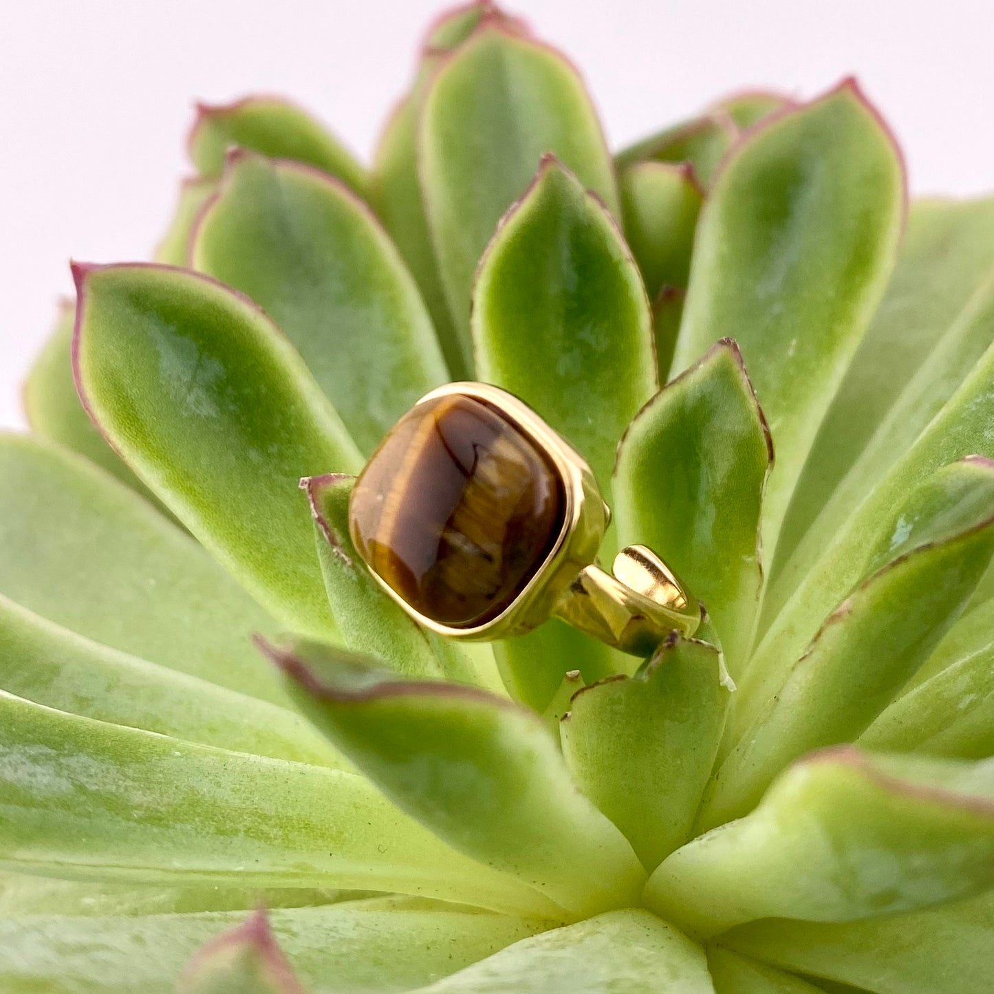 Tiger's Eye Square Ring