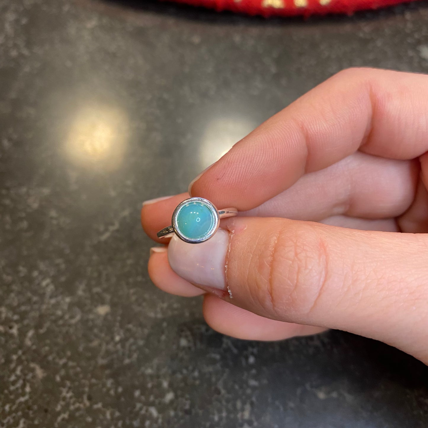 Sky Blue Agate Mini Ring