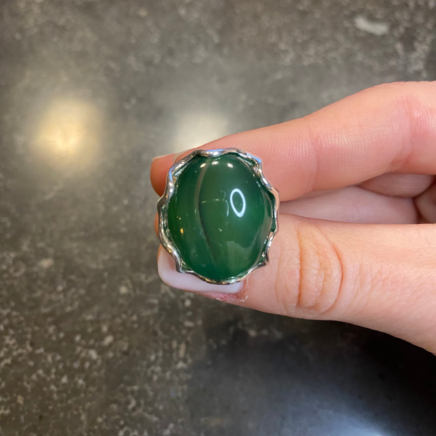 Green Agate Ring