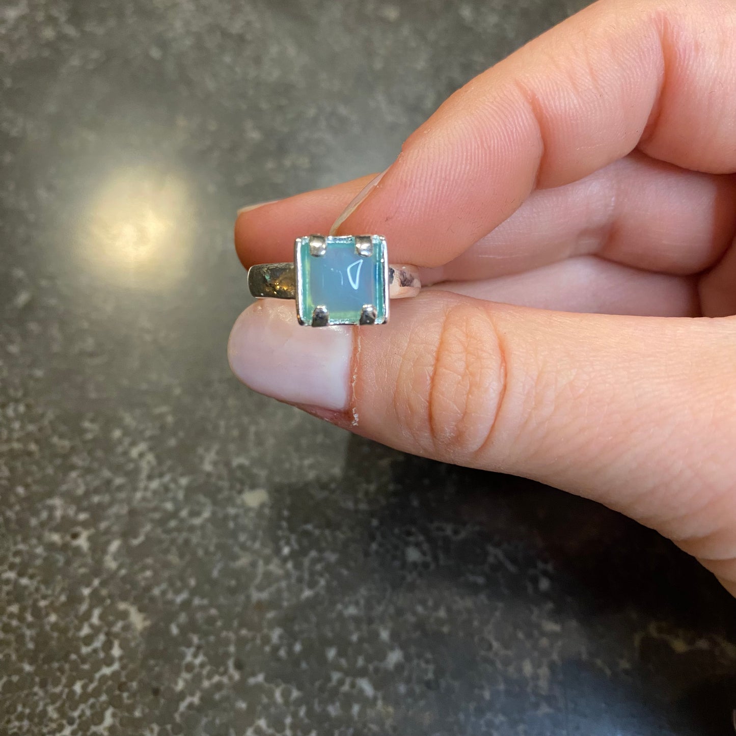 Sky Blue Agate Ring