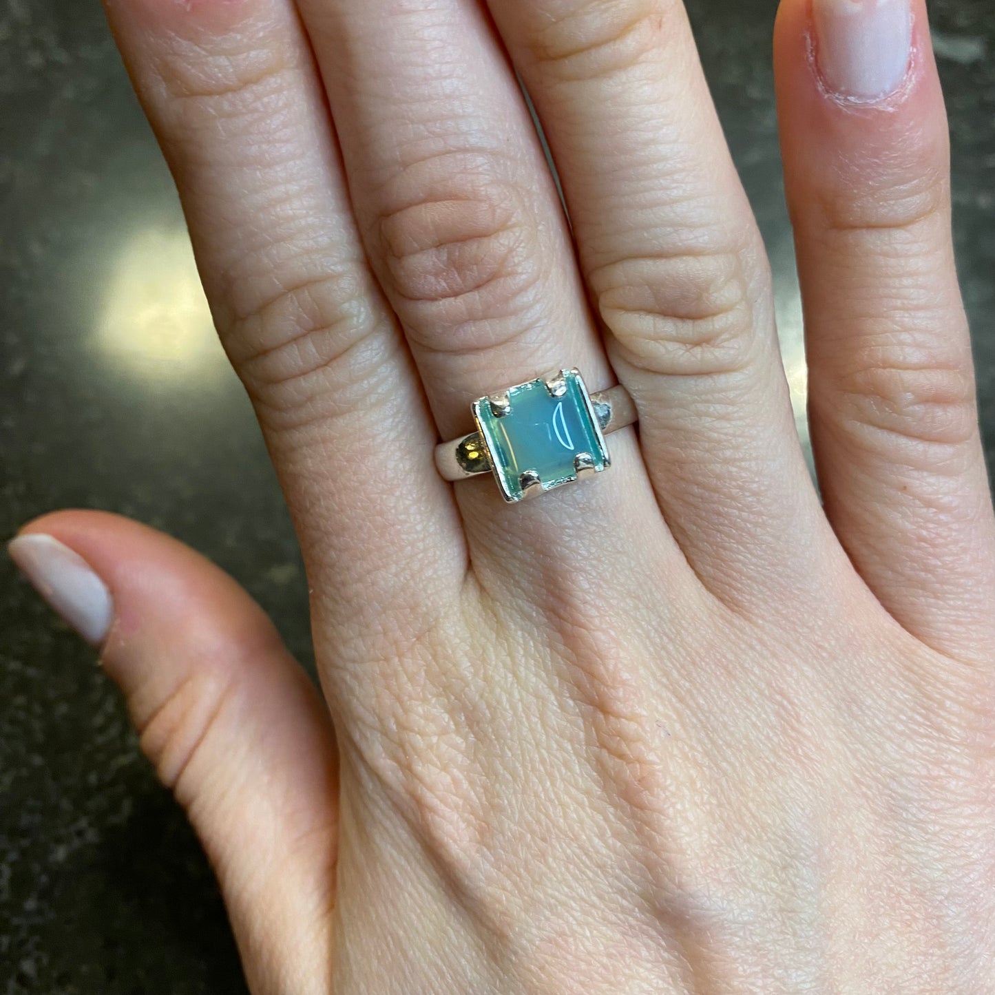 Sky Blue Agate Ring