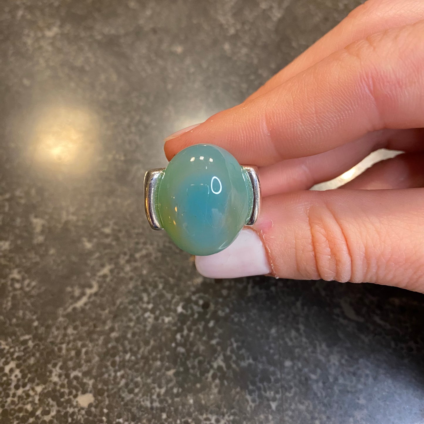 Sky Blue Cabochon Ring