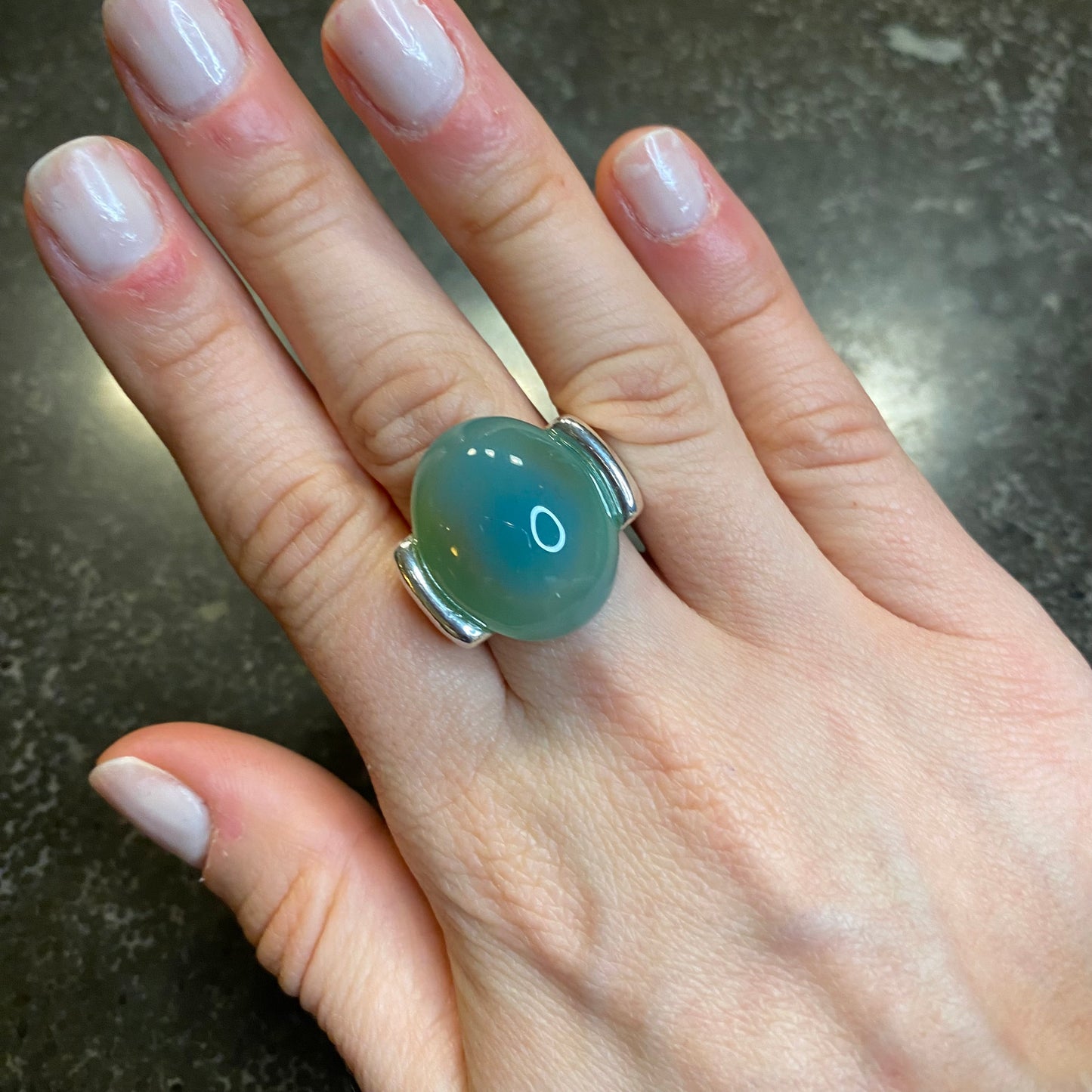 Sky Blue Cabochon Ring