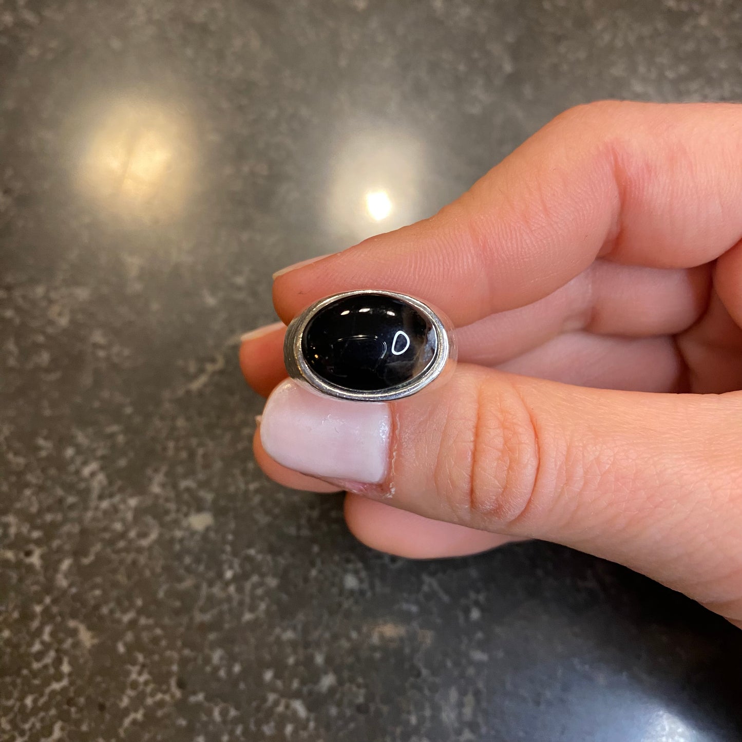 Black Agate Ring