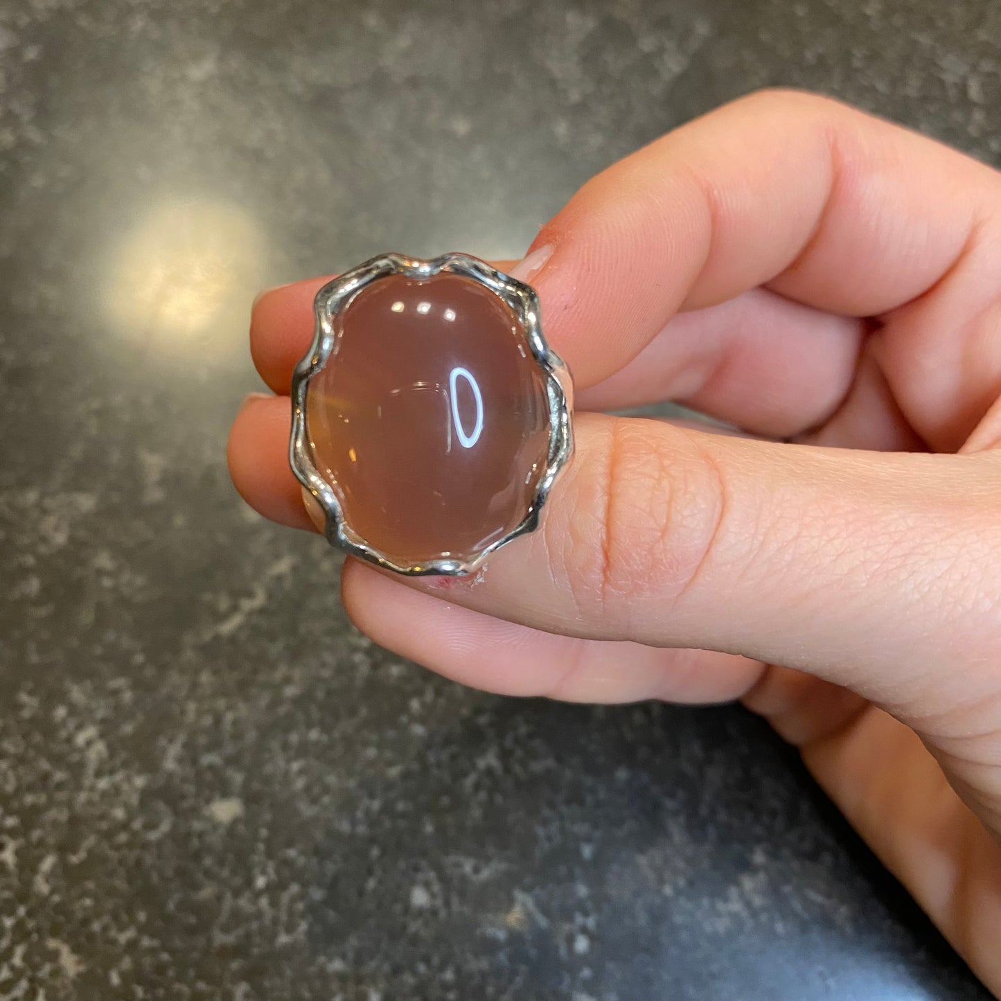 Natural Agate Cabochon Ring