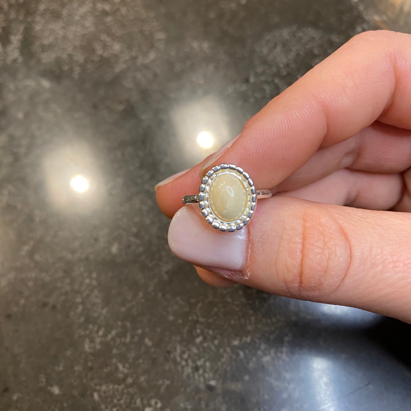 Beige Amazonite Mini Ring