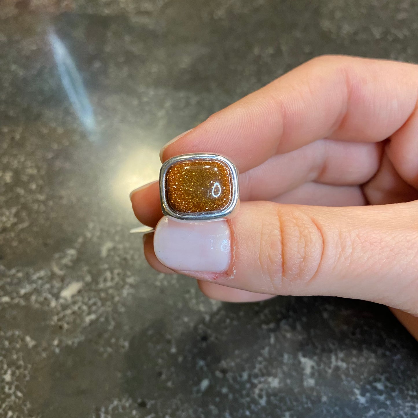 Sunstone Square Mini Ring