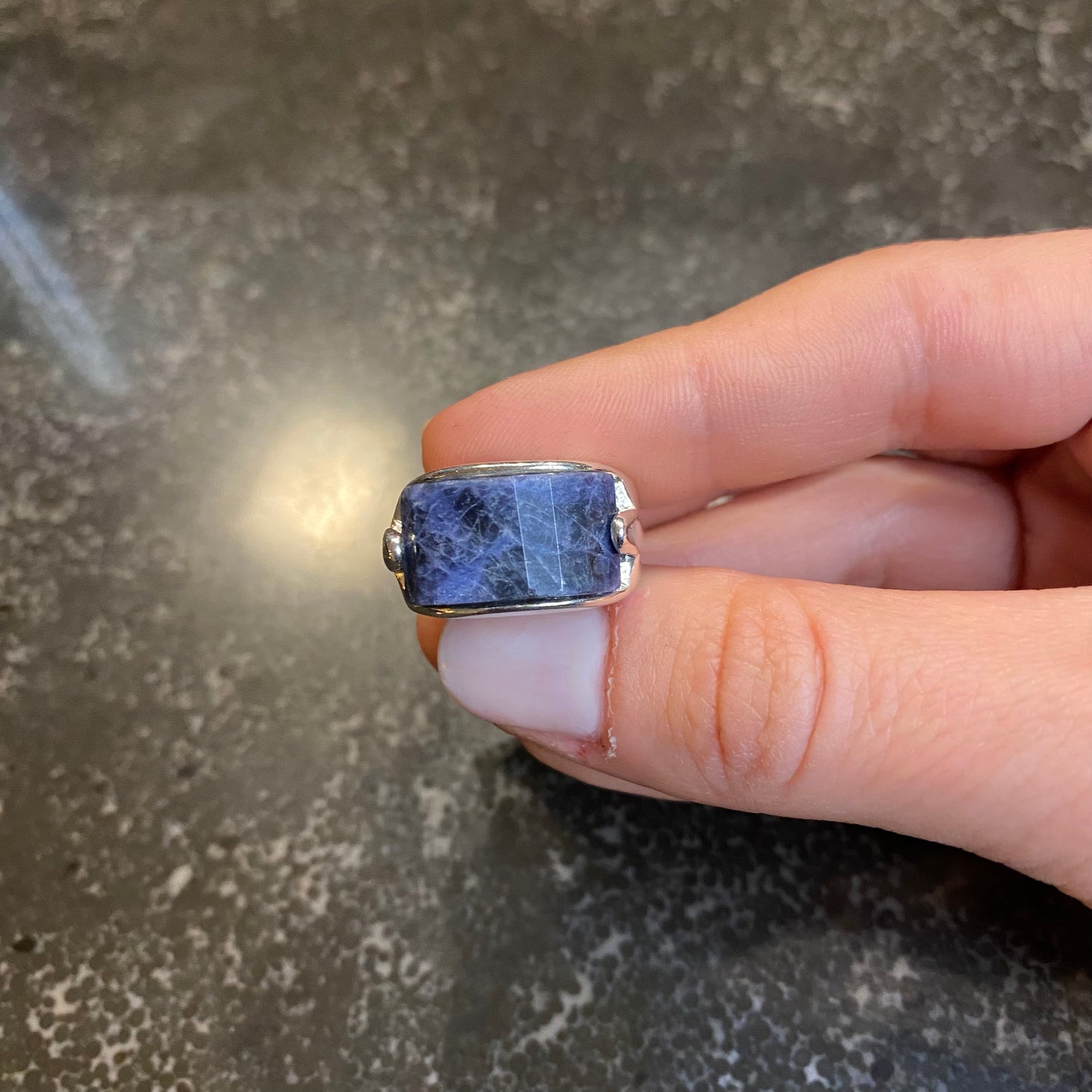 Sodalite Faceted Ring
