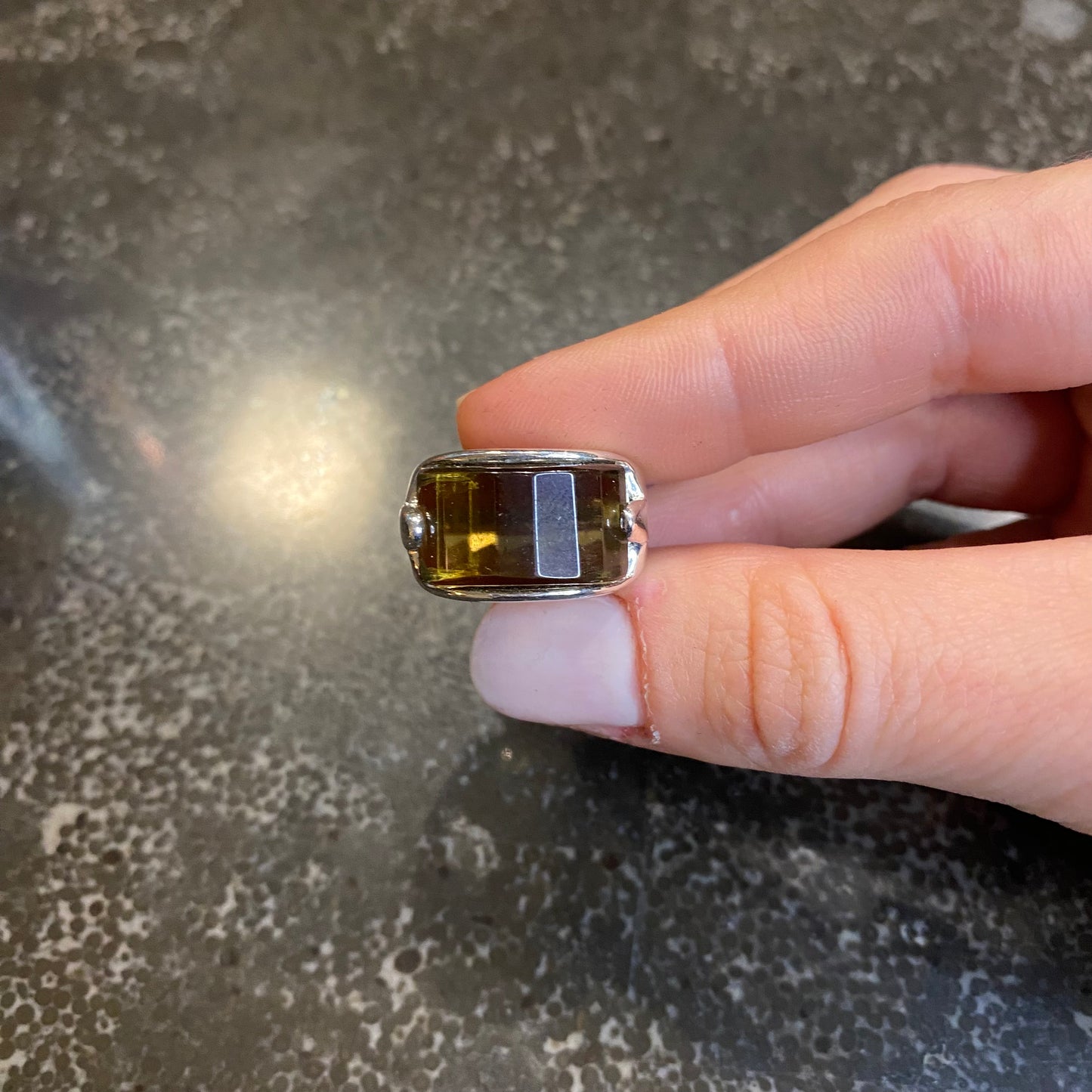 Smoky Quartz Faceted Ring