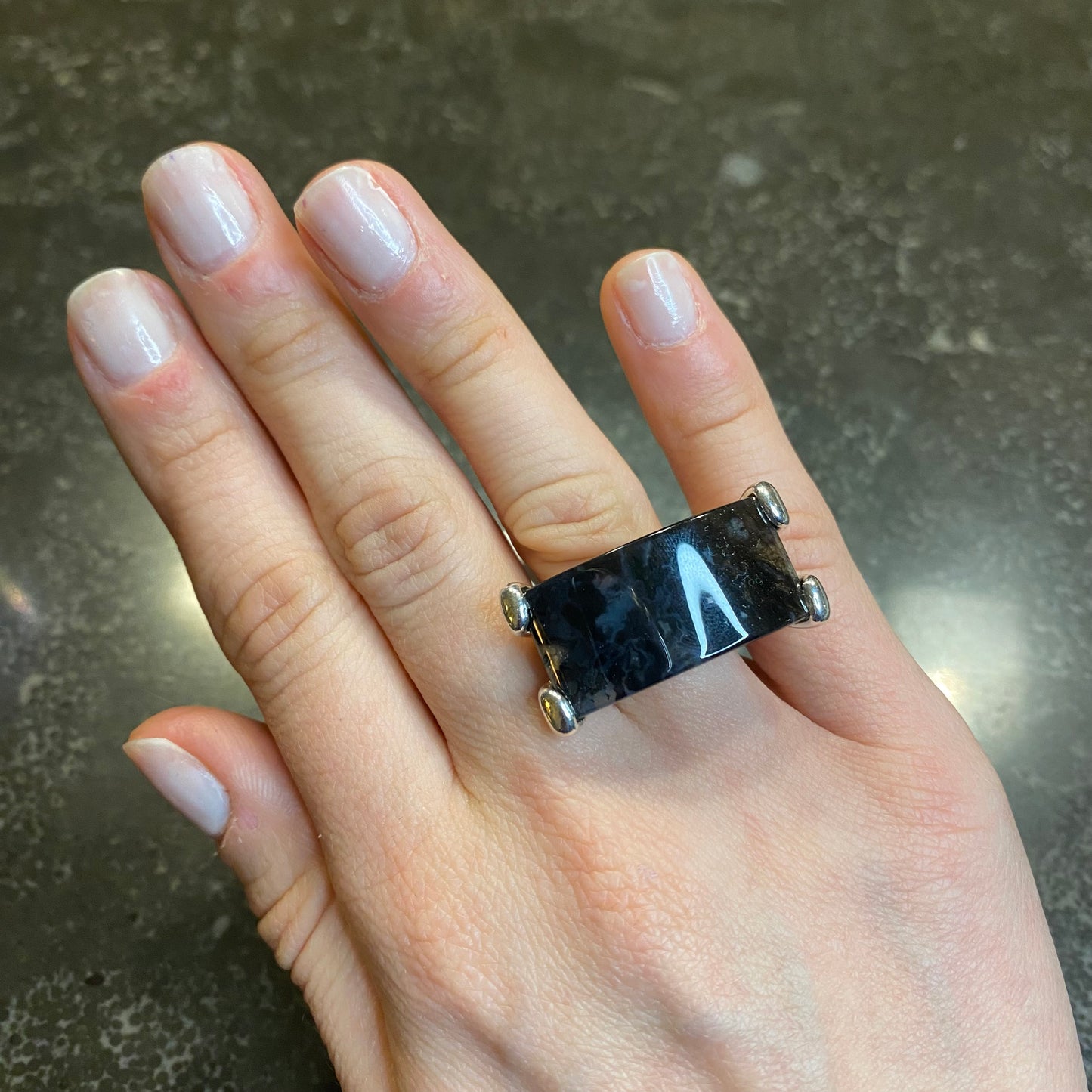 Black Agate Ring