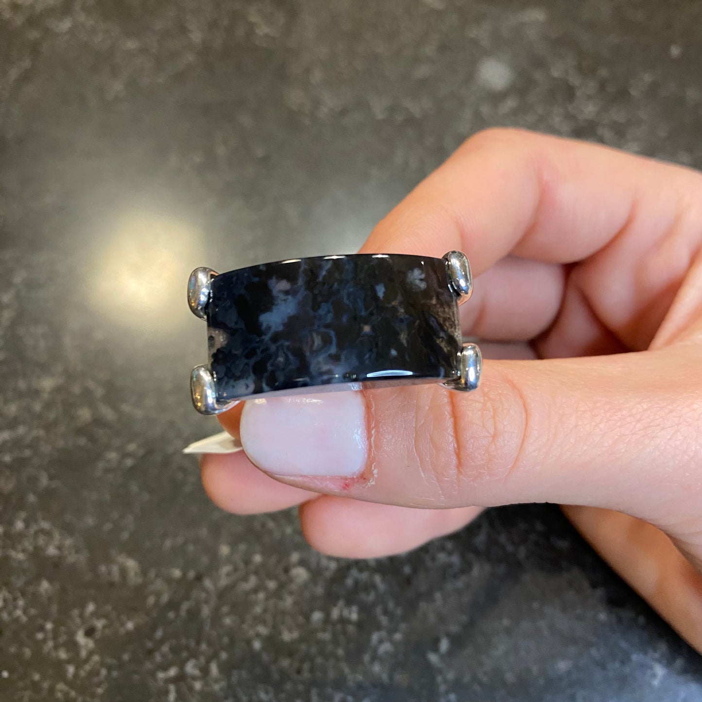 Black Agate Ring