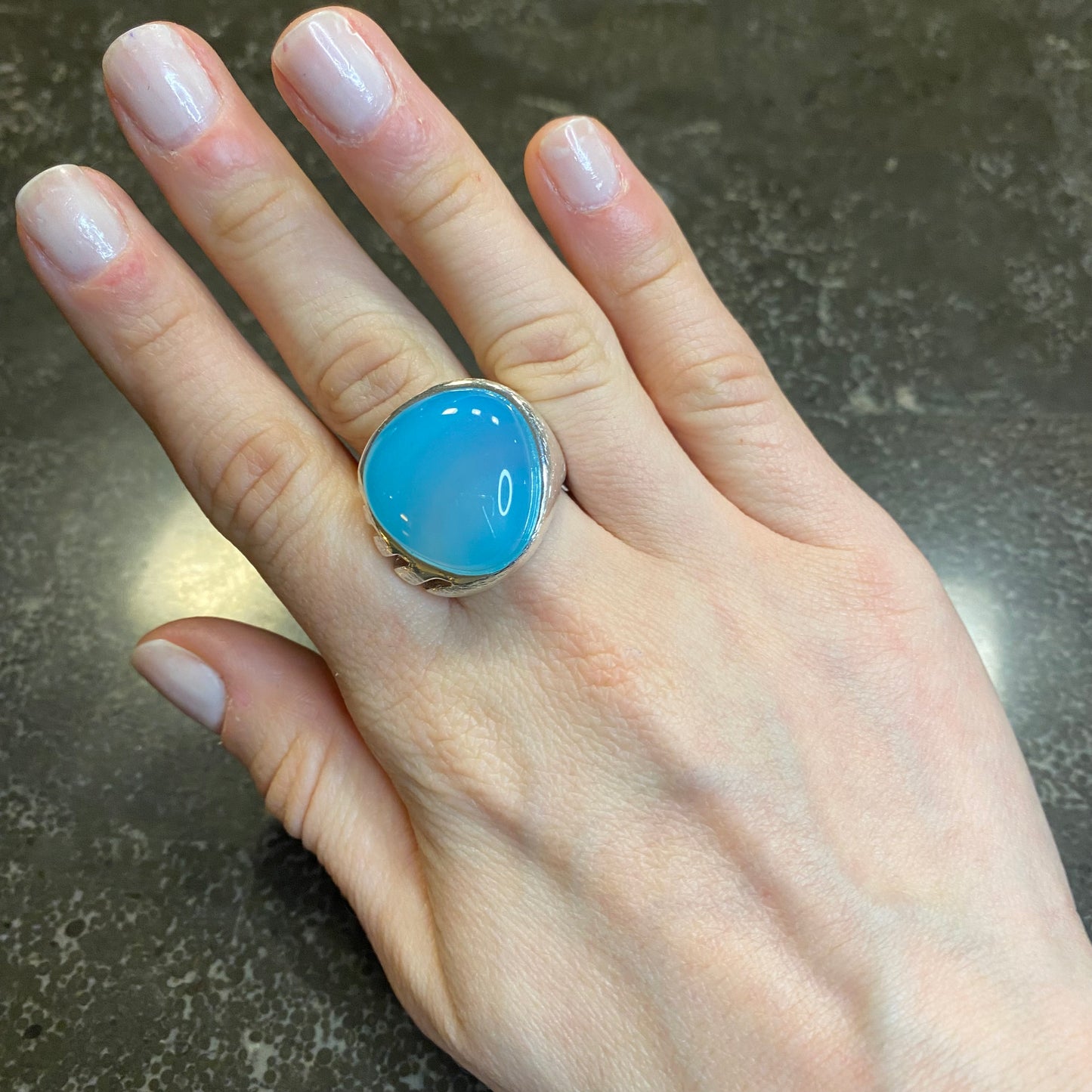 Sky Blue Agate Ring