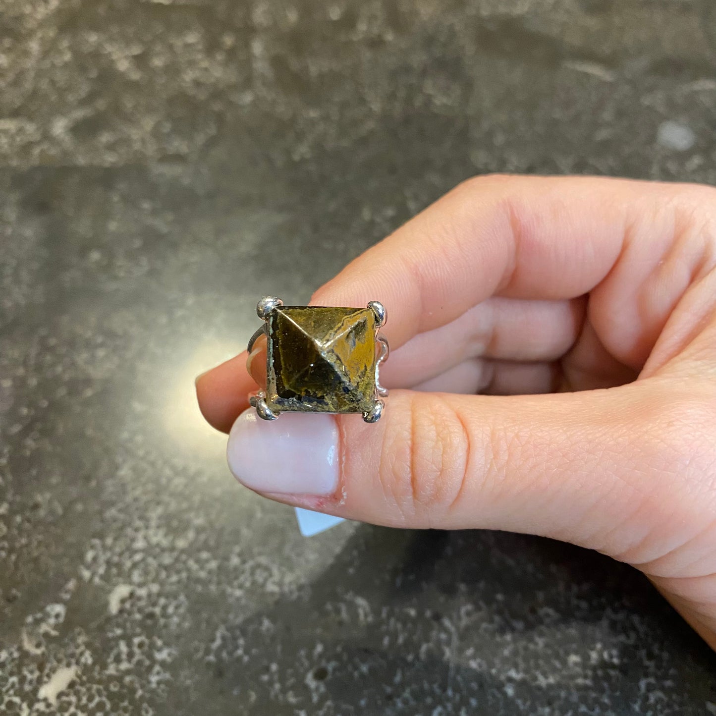 Polychrome Jasper Pyramid Ring