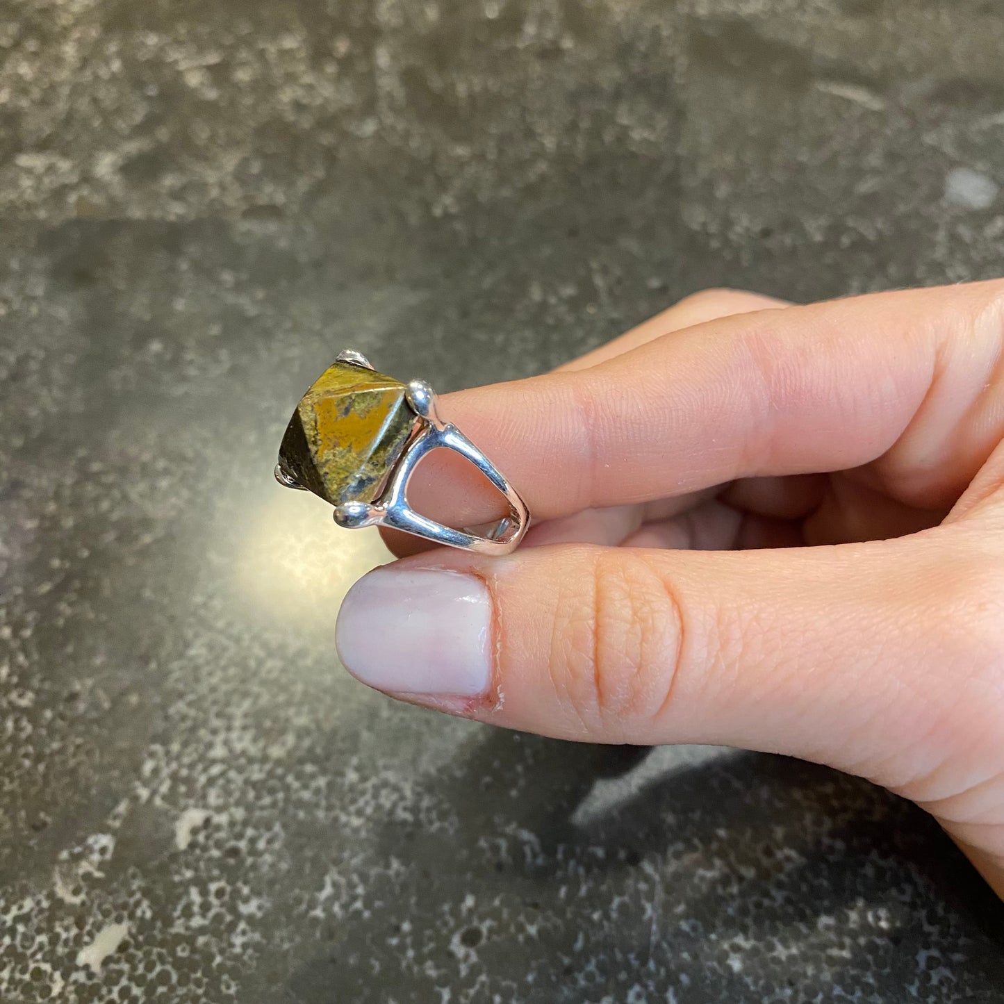 Polychrome Jasper Pyramid Ring