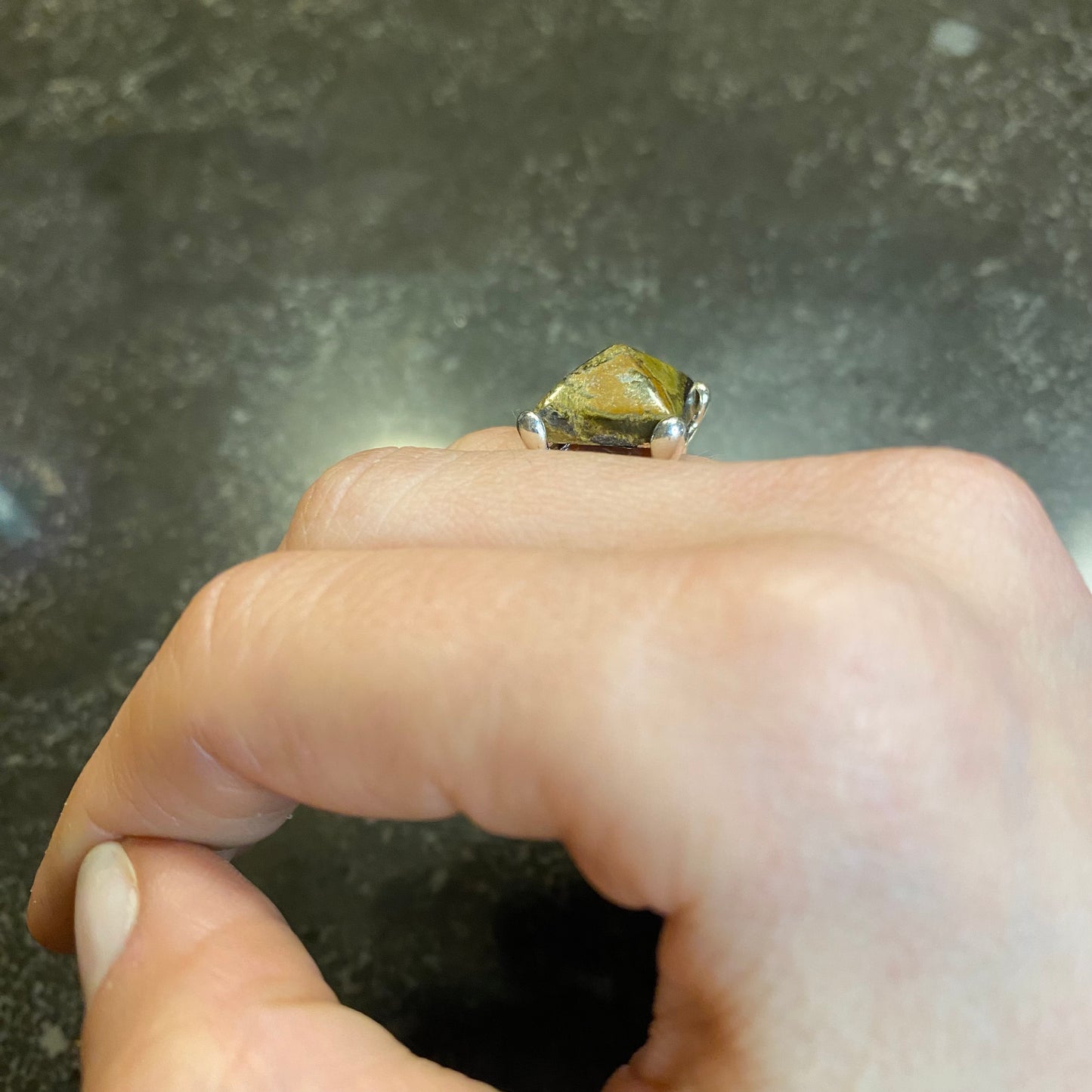 Polychrome Jasper Pyramid Ring