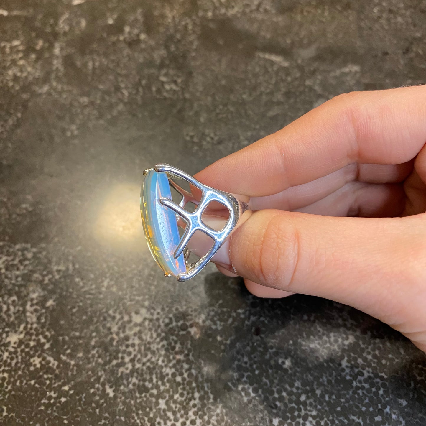 Moonstone Long Bridge Ring