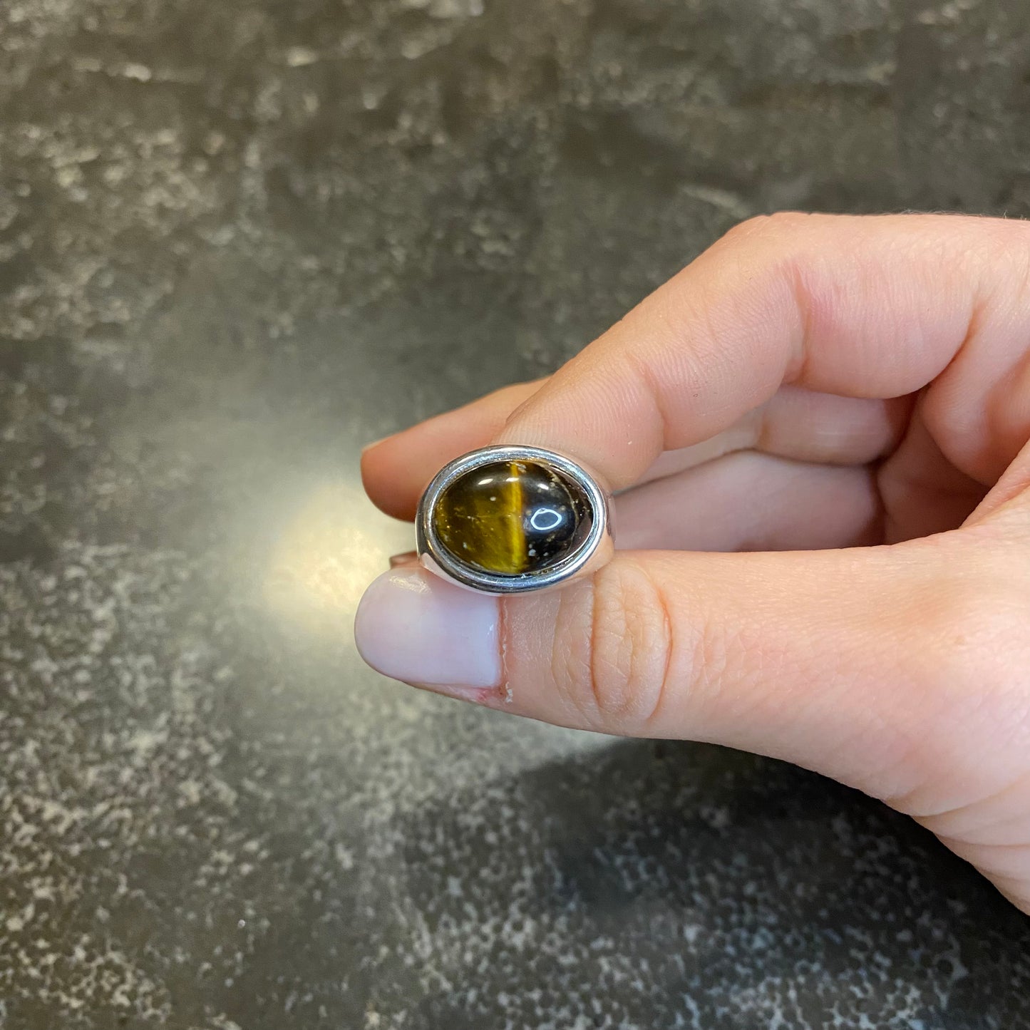 Tiger's Eye Cabochon Ring