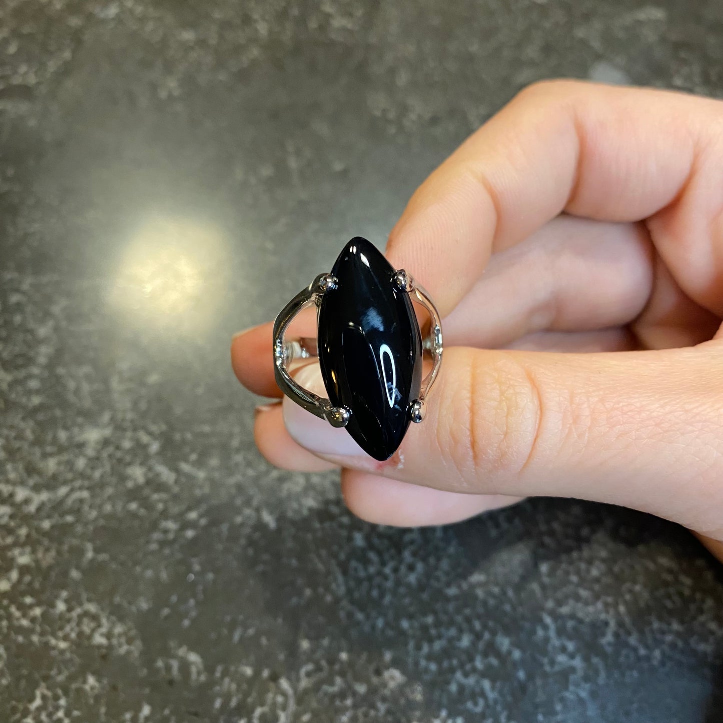 Black Agate Ring