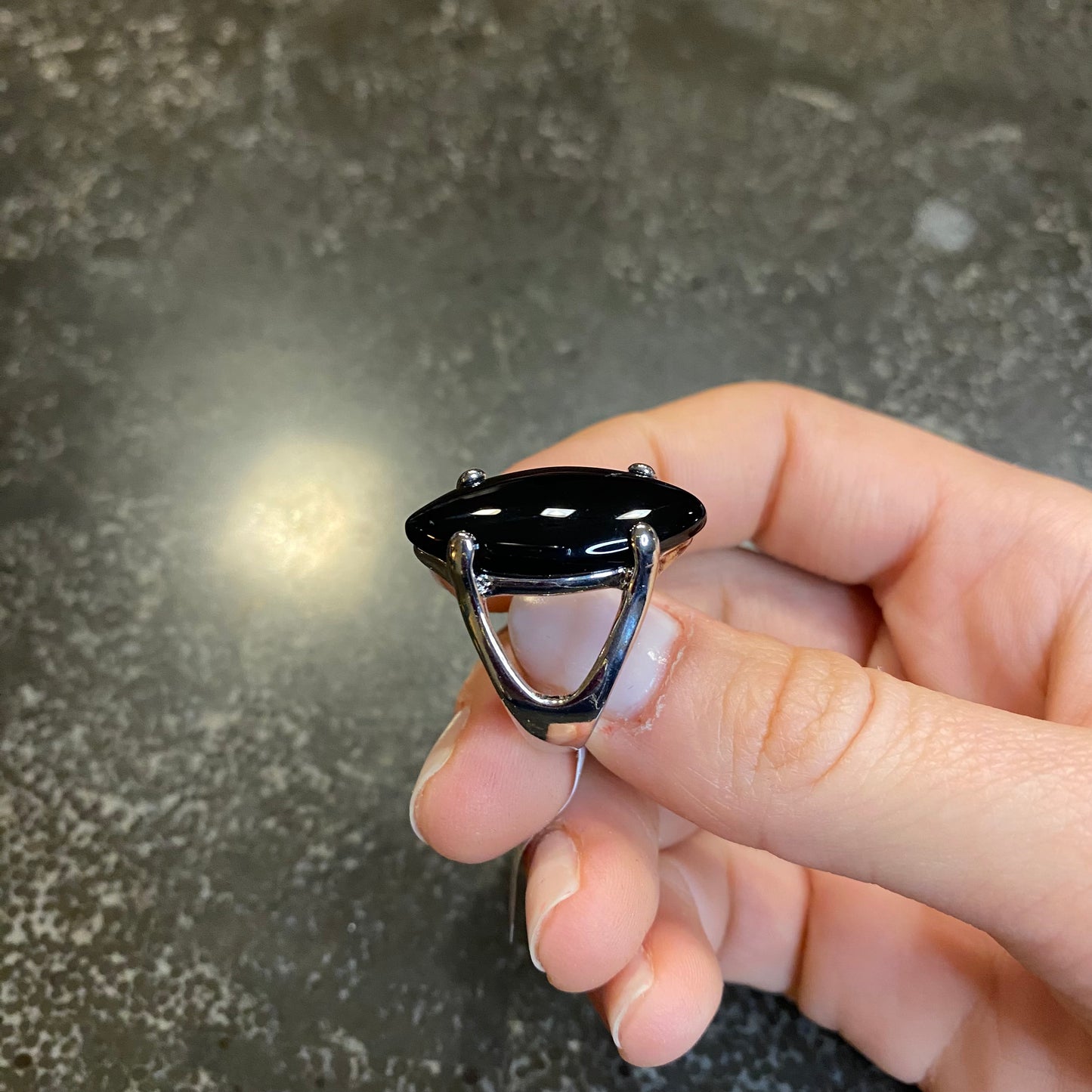Black Agate Ring