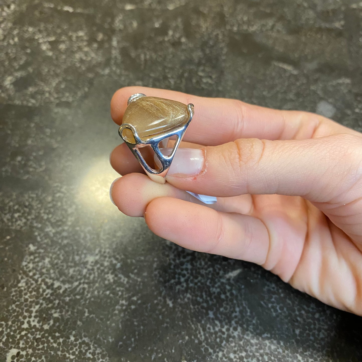 Polychrome Jasper Large Triangle Ring