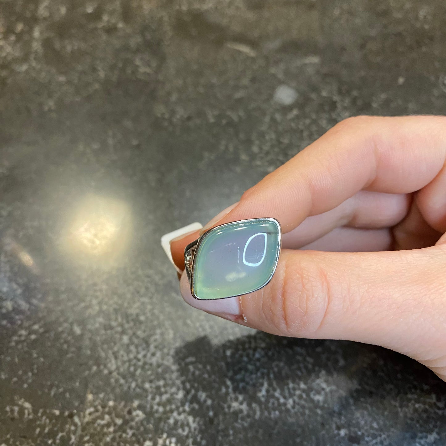 Sky Blue Agate Edge Ring