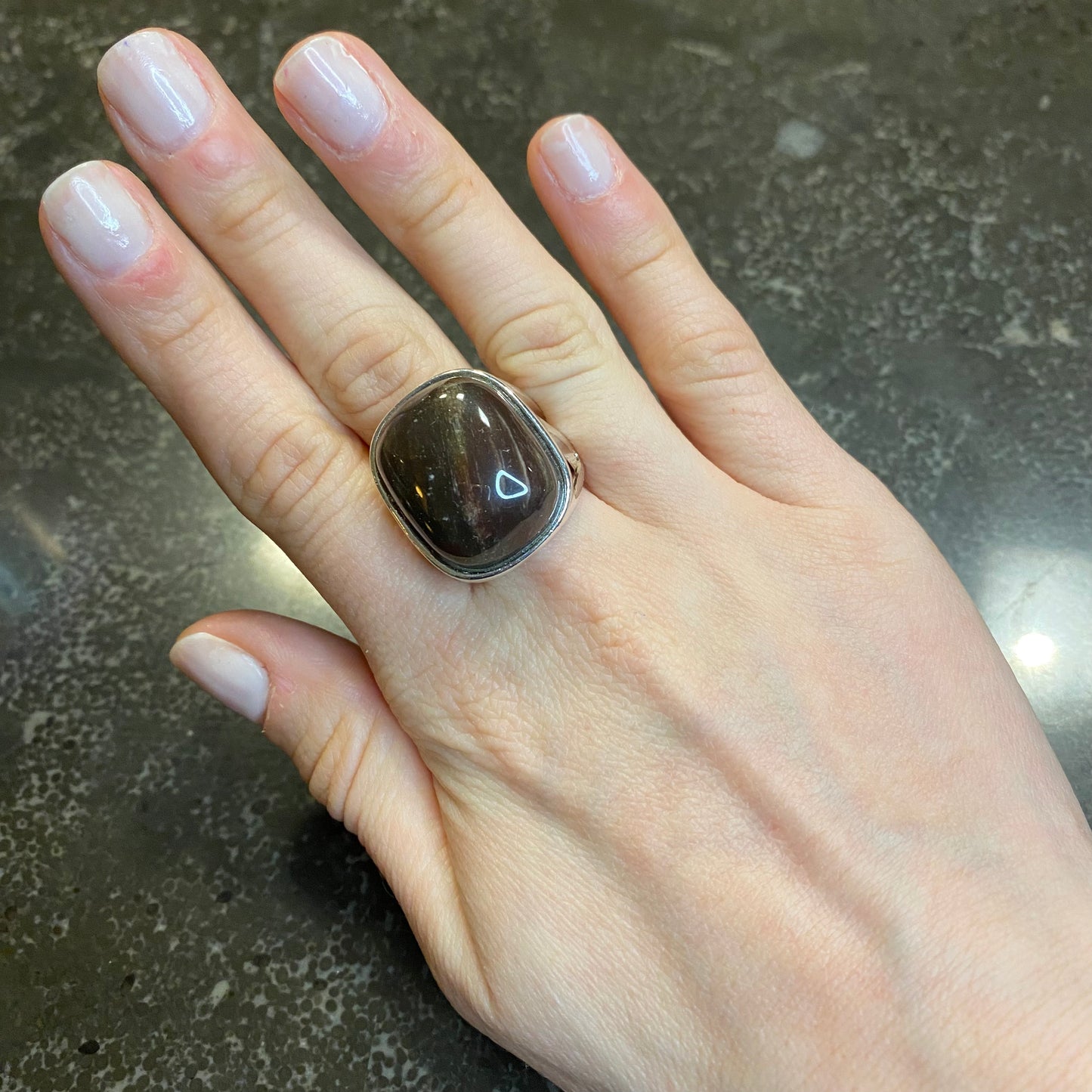 Polychrome Jasper Polished Cushion Ring