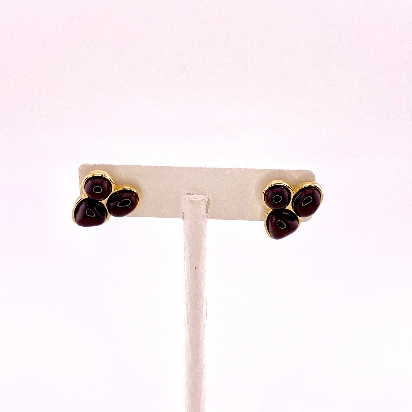 Red Agate 3 Stone Earrings