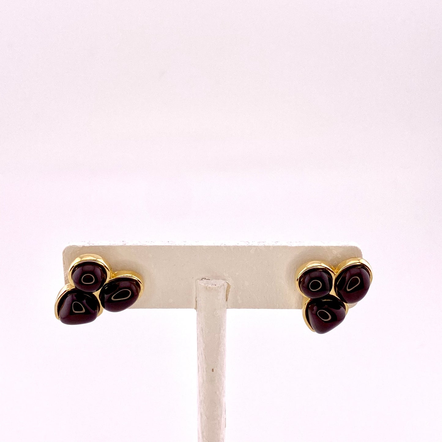 Red Agate 3 Stone Earrings
