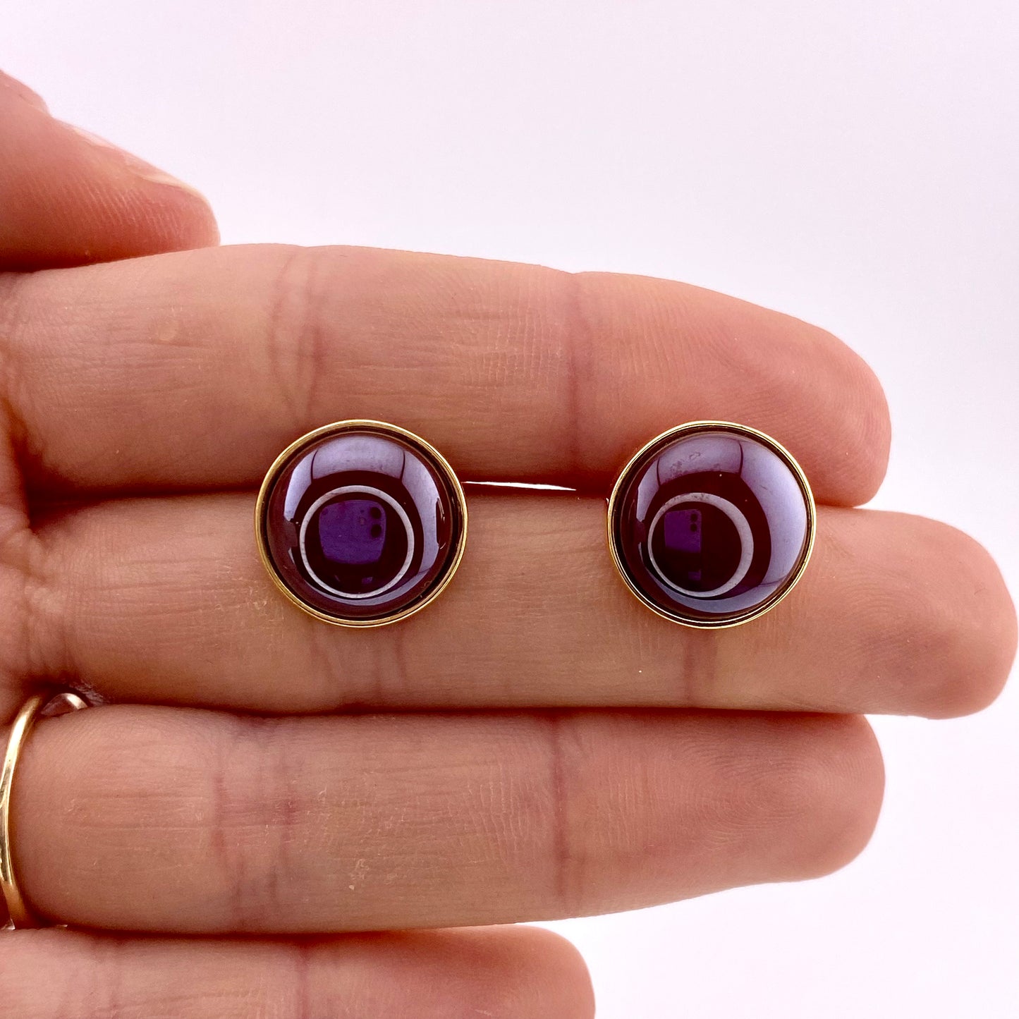 Pearled Red Agate Earrings