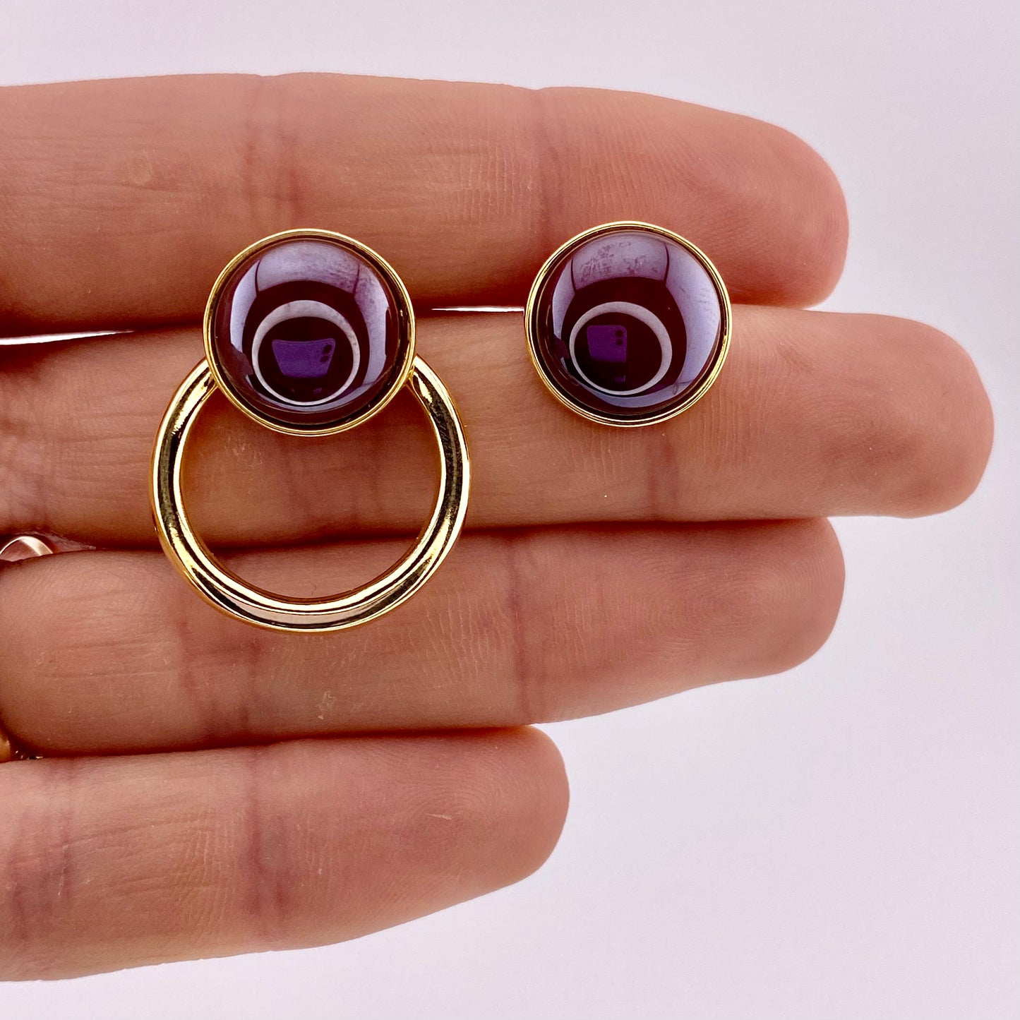 Pearled Red Agate Earrings