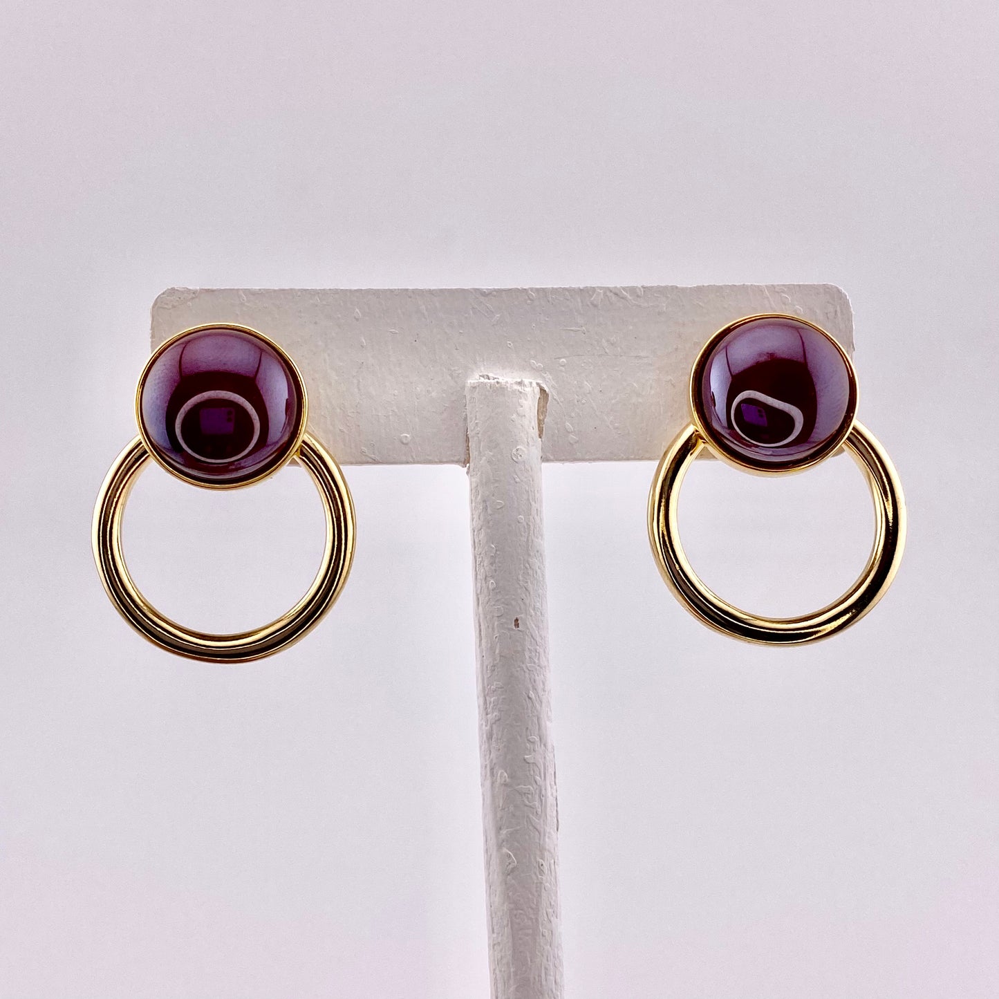 Pearled Red Agate Earrings