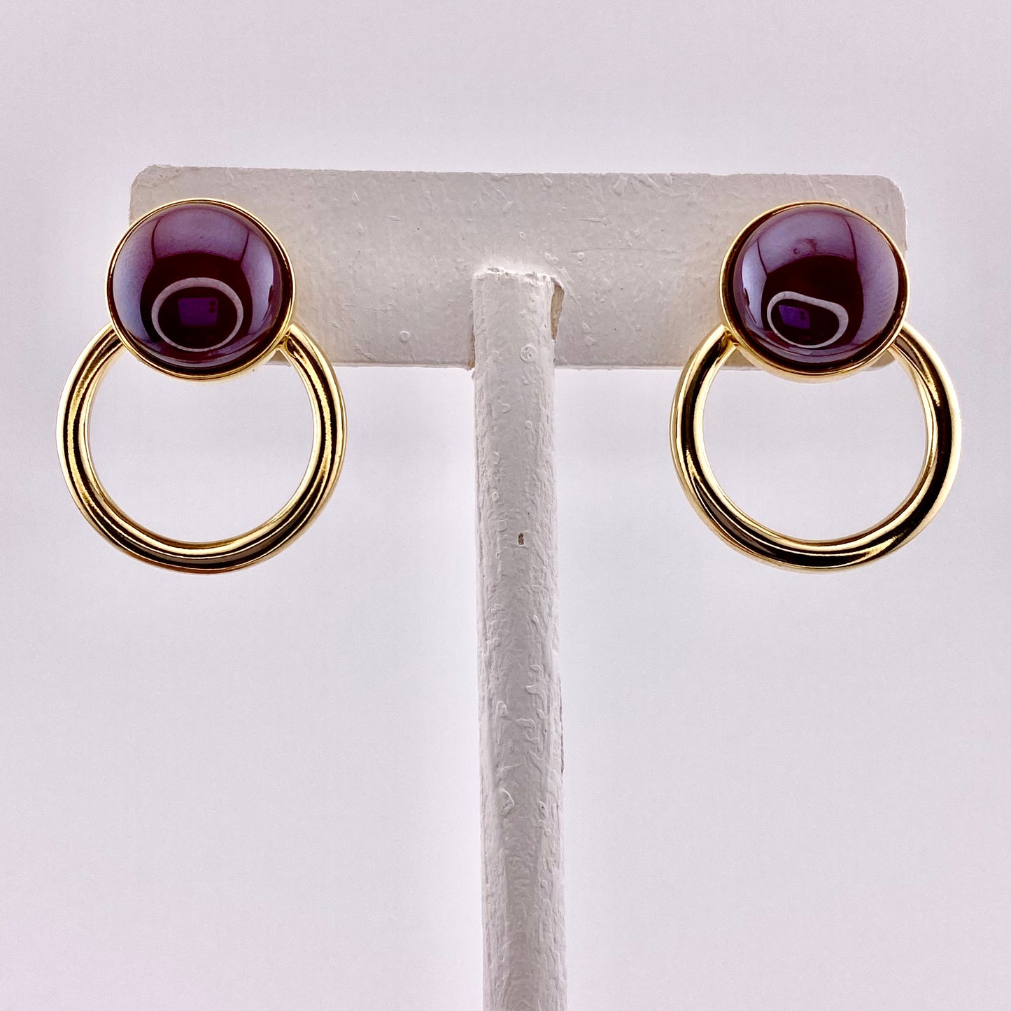 Pearled Red Agate Earrings