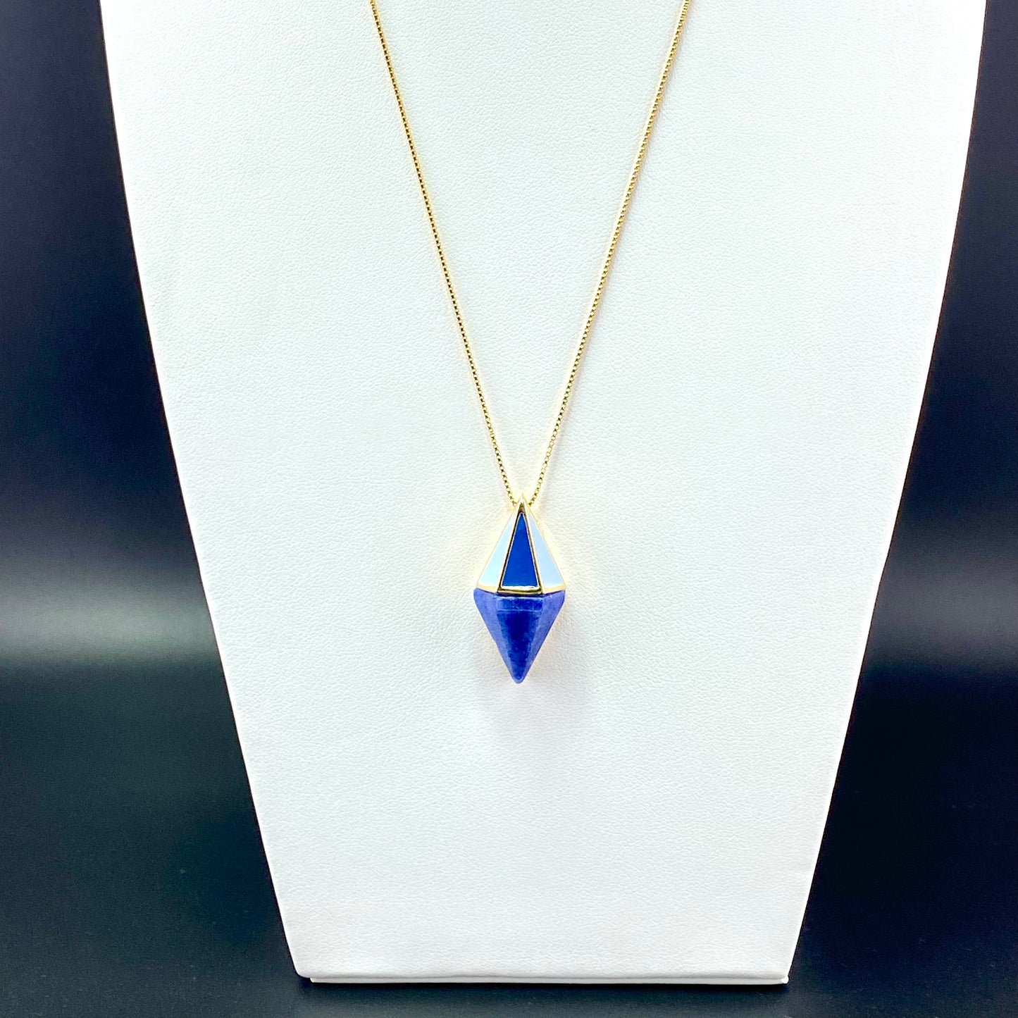 Faces Blue Quartz Necklace