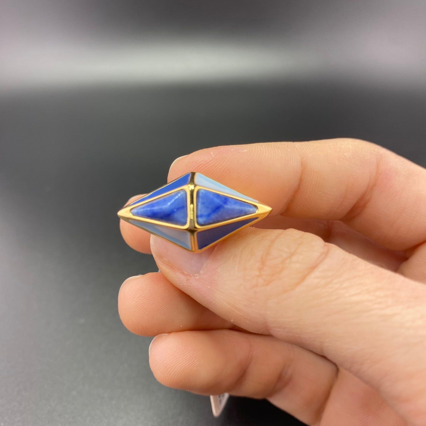 Blue Quartz Faces Ring