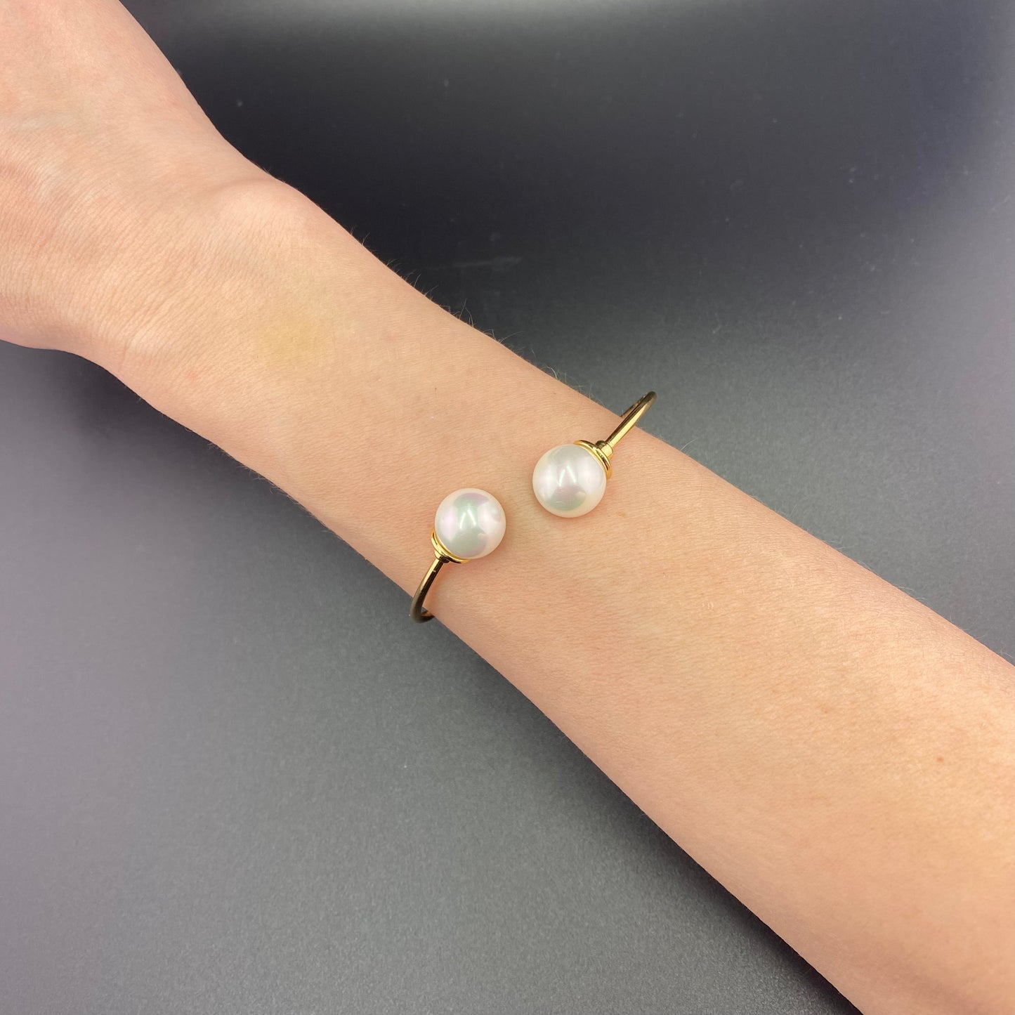 White Pearl Shell Cuff Bracelet