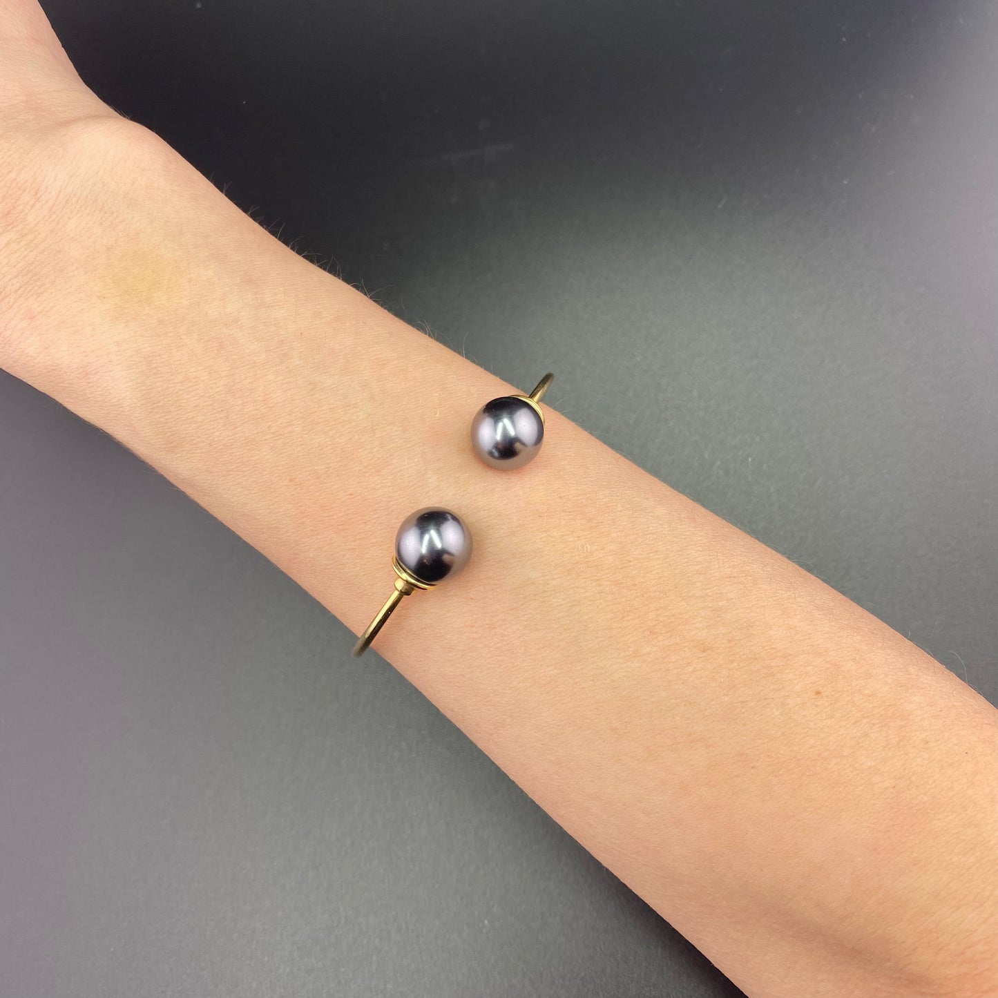 Graffiti Pearl Shell Cuff Bracelete