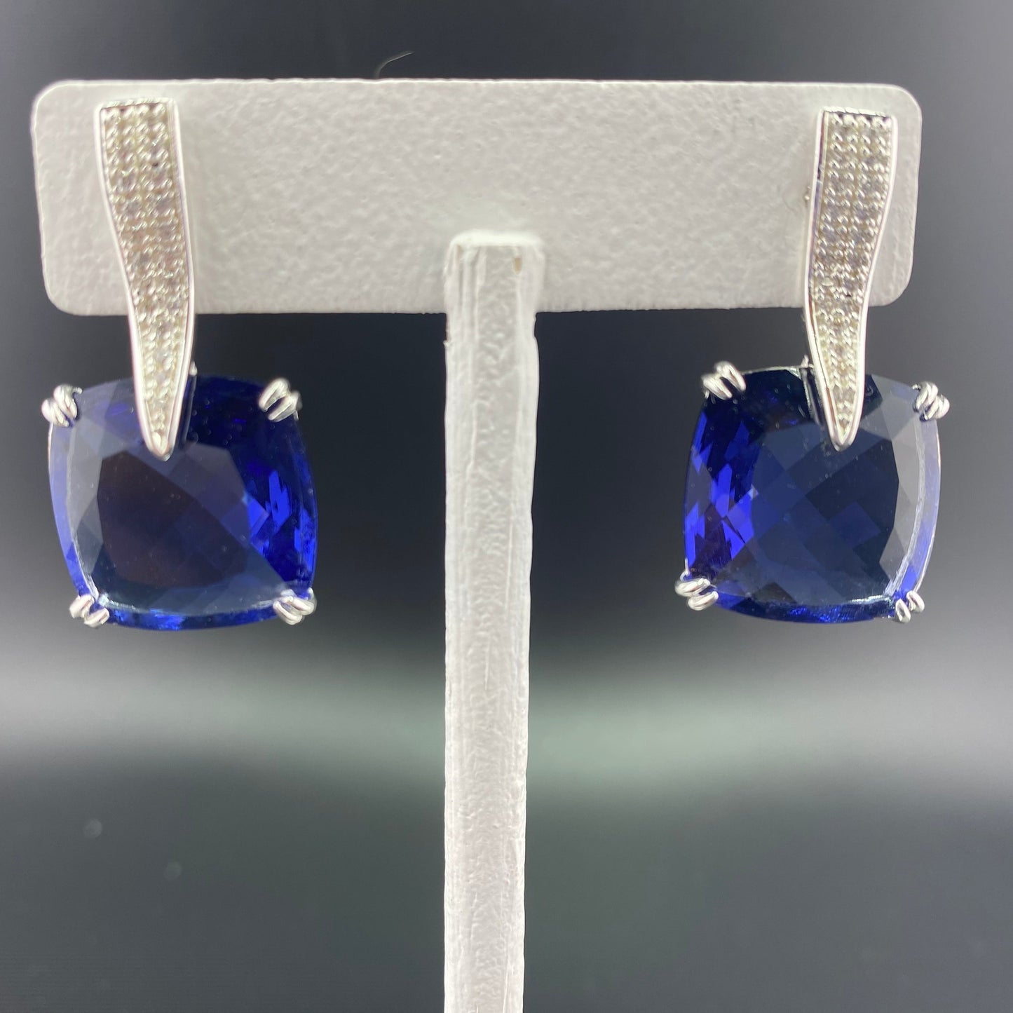 Reconstituted Tanzanite Earrings