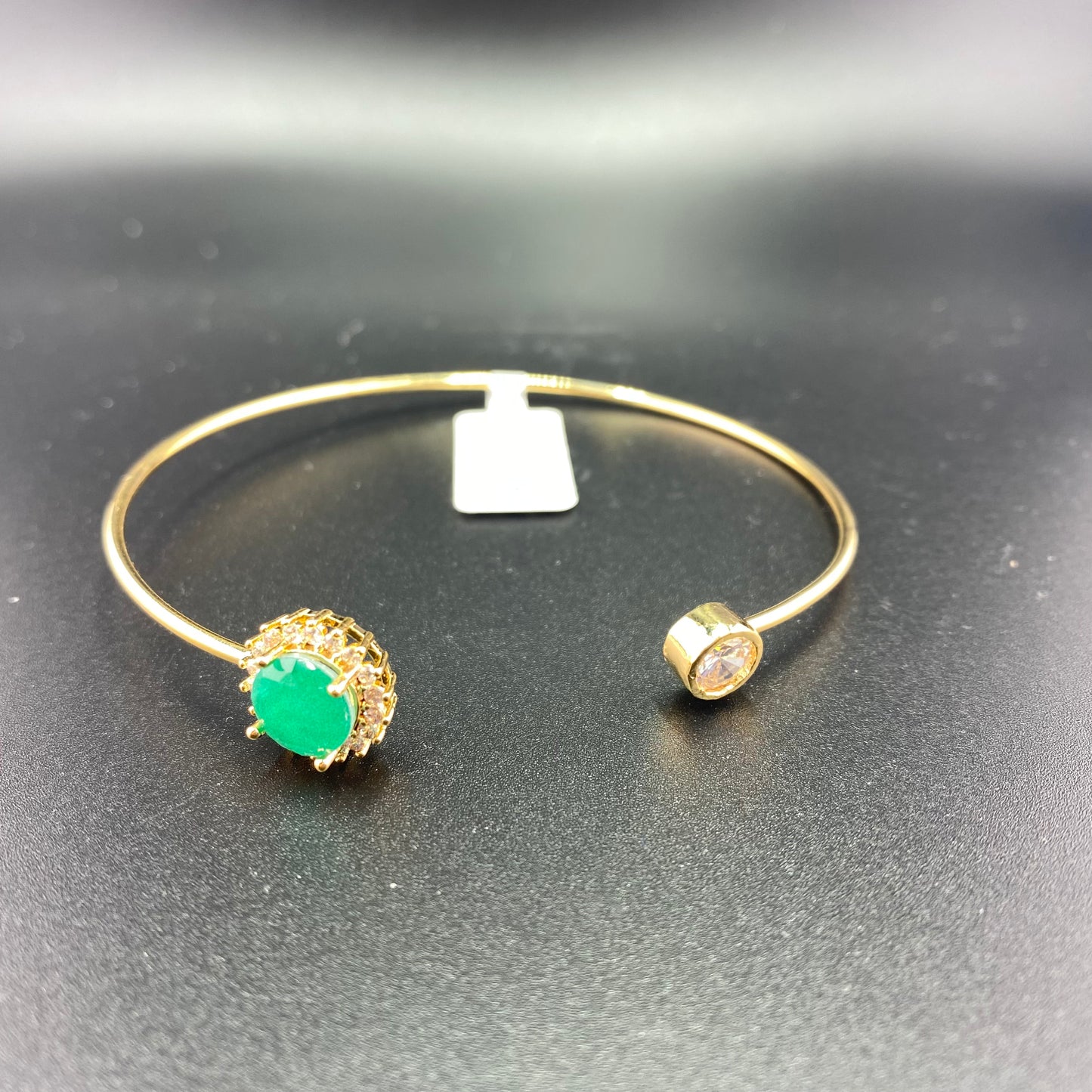 Zirconia and Paraiba Cuff Bracelet