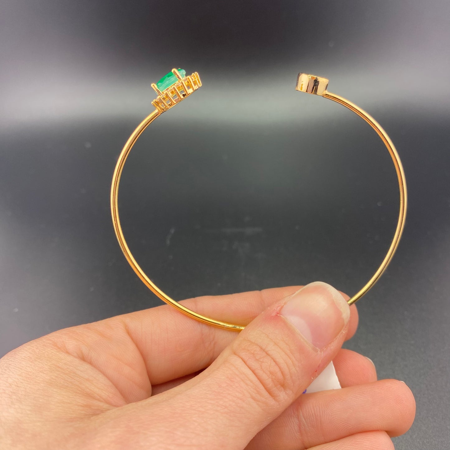 Zirconia and Paraiba Cuff Bracelet