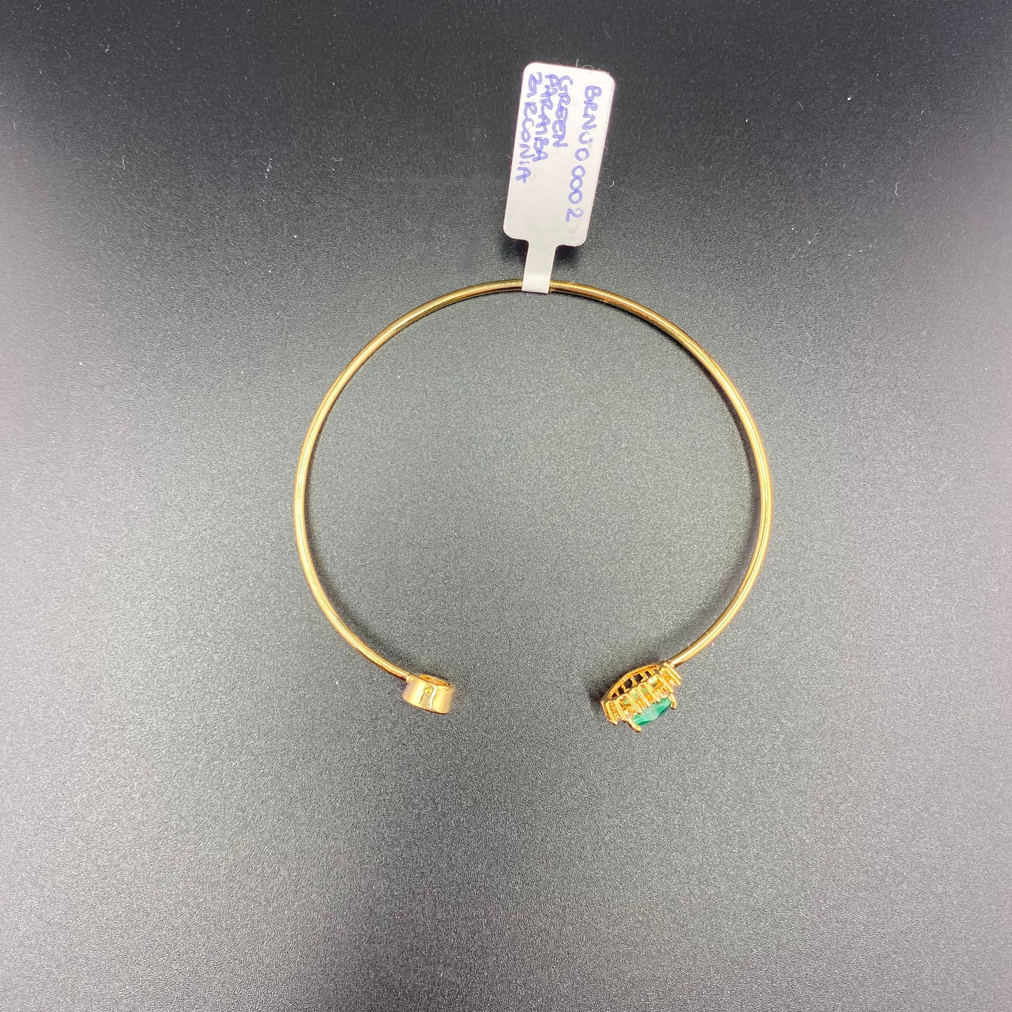 Zirconia and Green Paraiba Cuff Bracelet