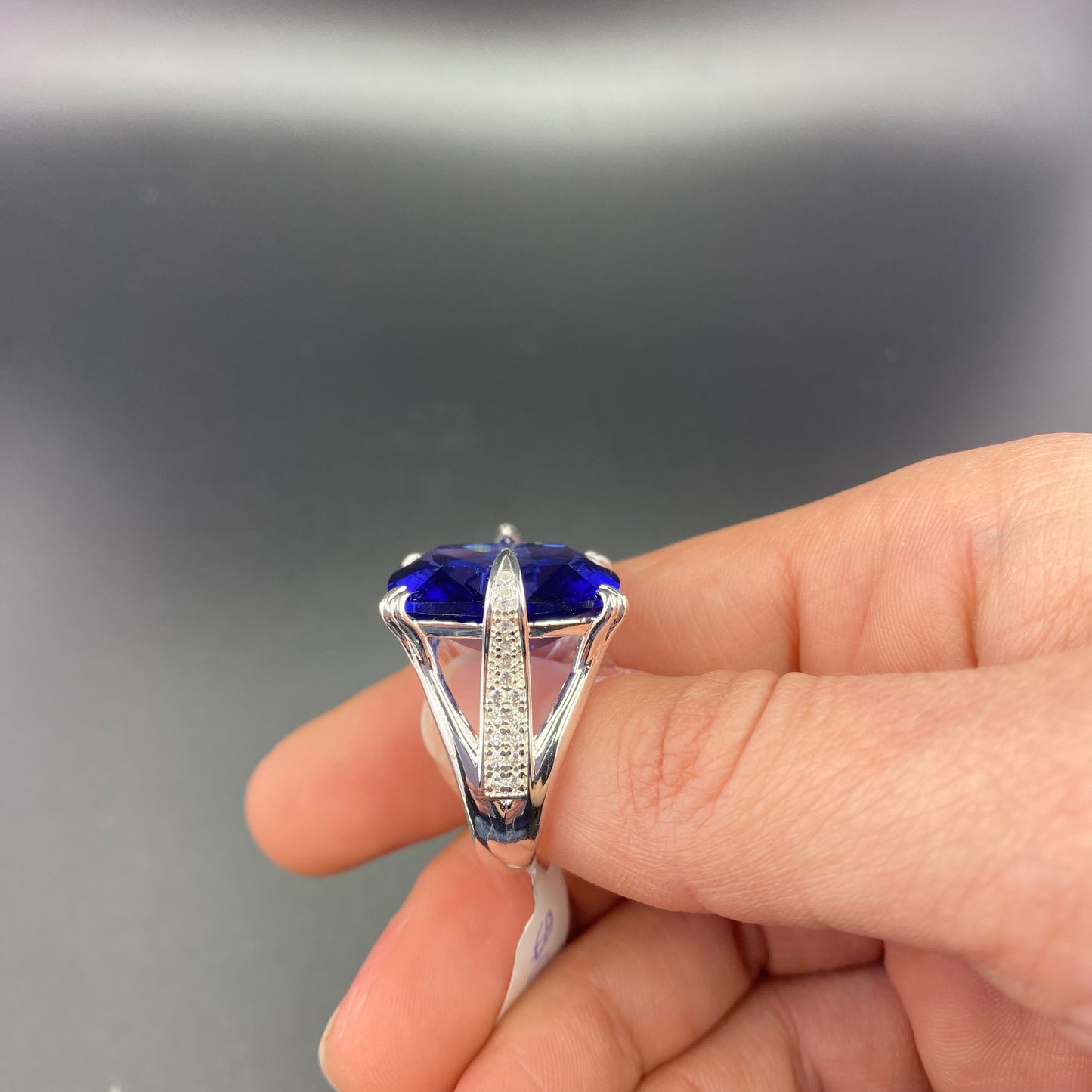 Reconstituted Tanzanite 18k Gold Plated Ring
