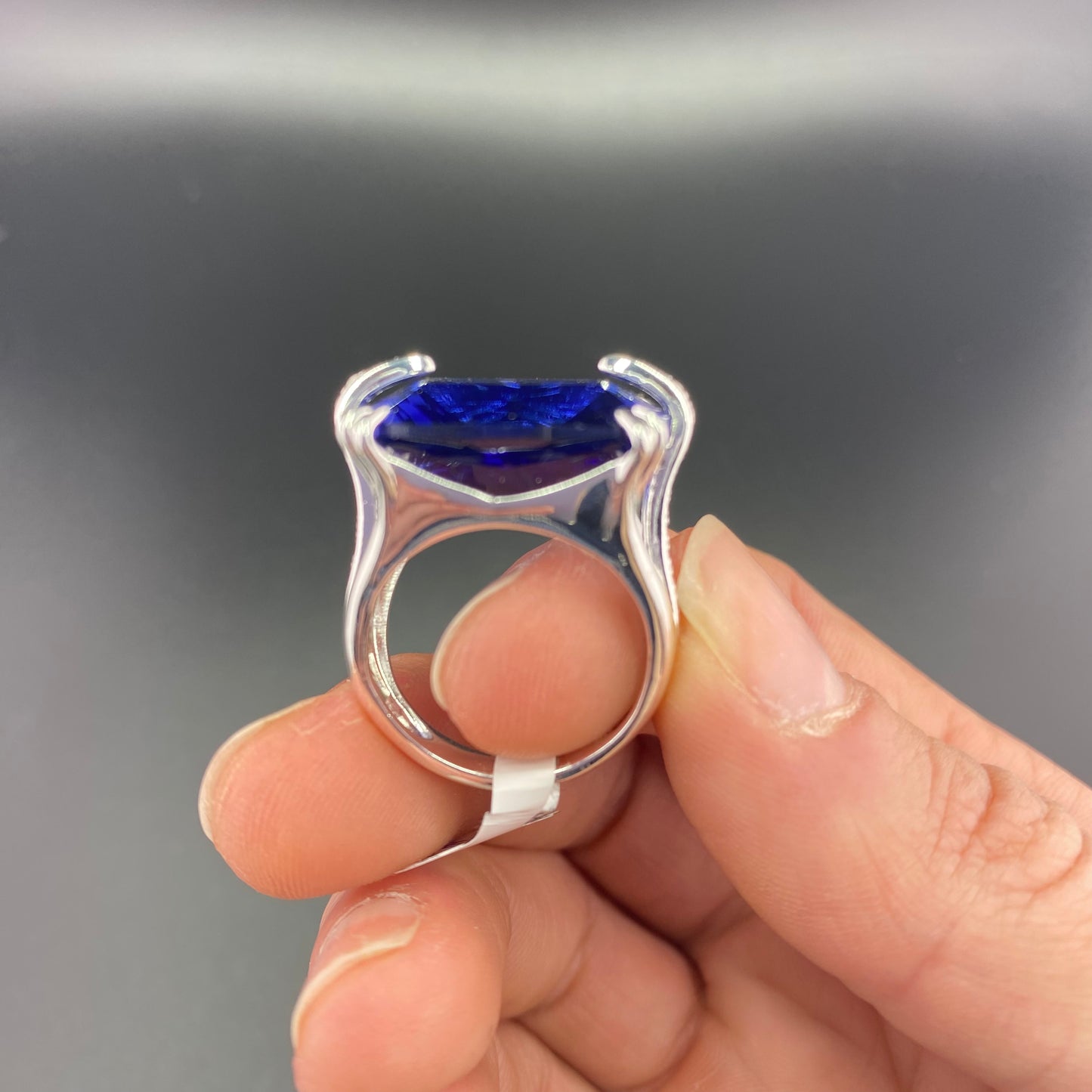 Reconstituted Tanzanite 18k Gold Plated Ring
