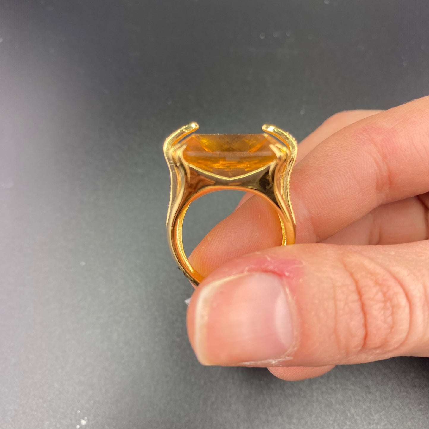 Reconstituted Morganite 18k Gold Plated Ring