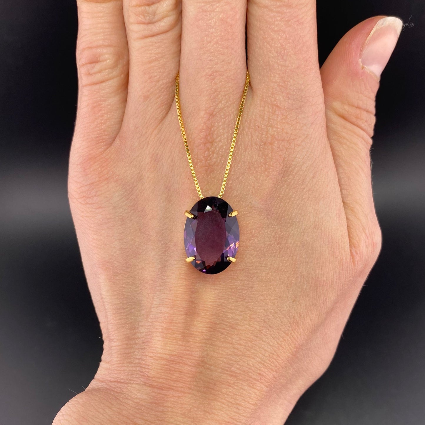 Classic Oval Stone Necklace