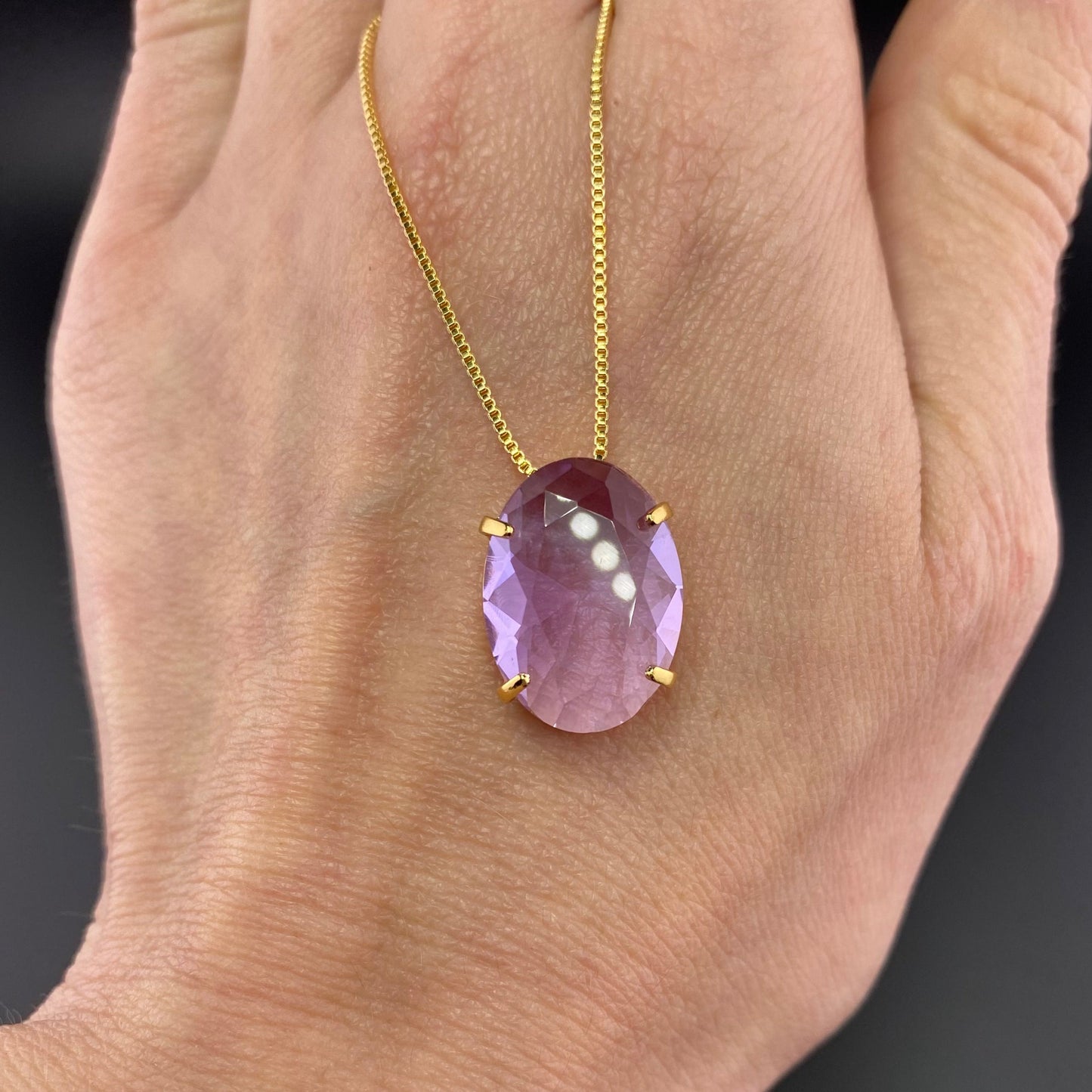 Classic Oval Stone Necklace