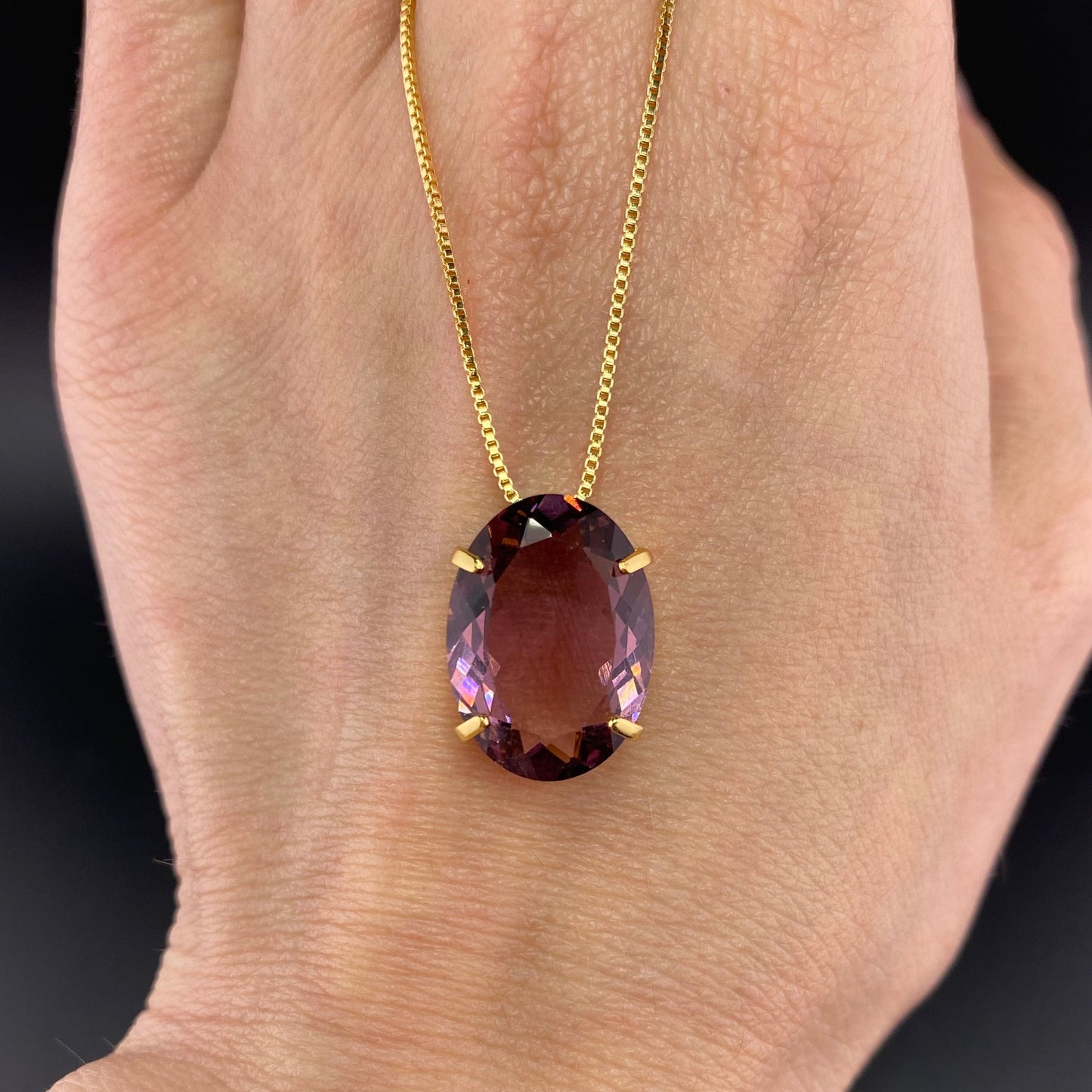 Classic Oval Stone Necklace