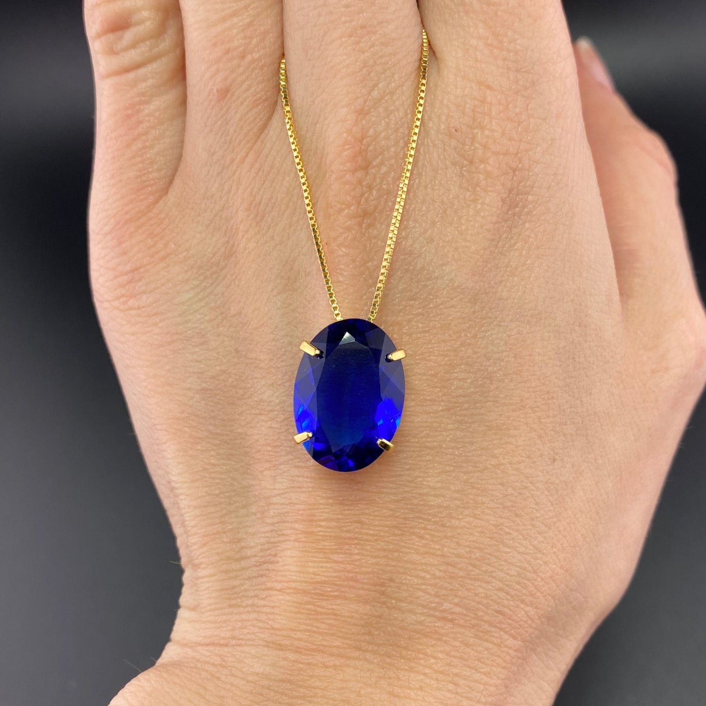 Classic Oval Stone Necklace