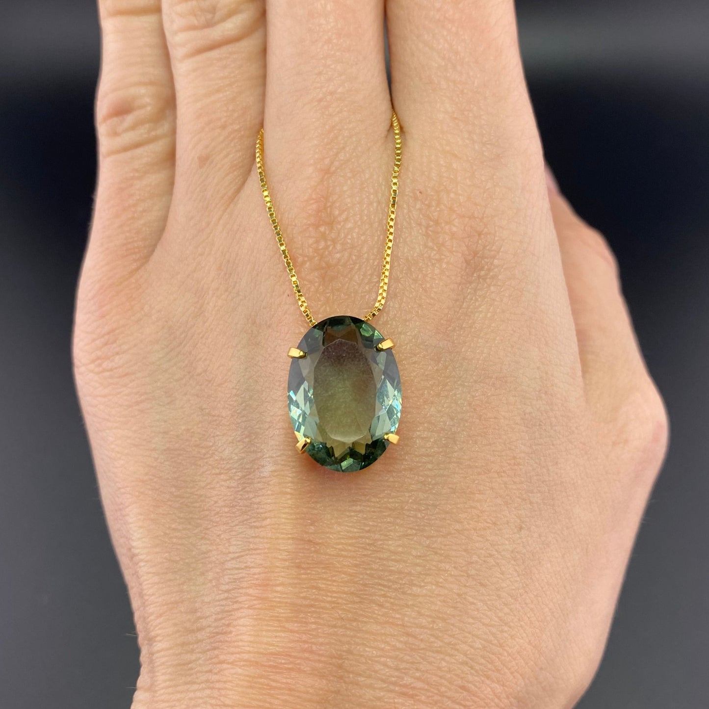 Classic Oval Stone Necklace