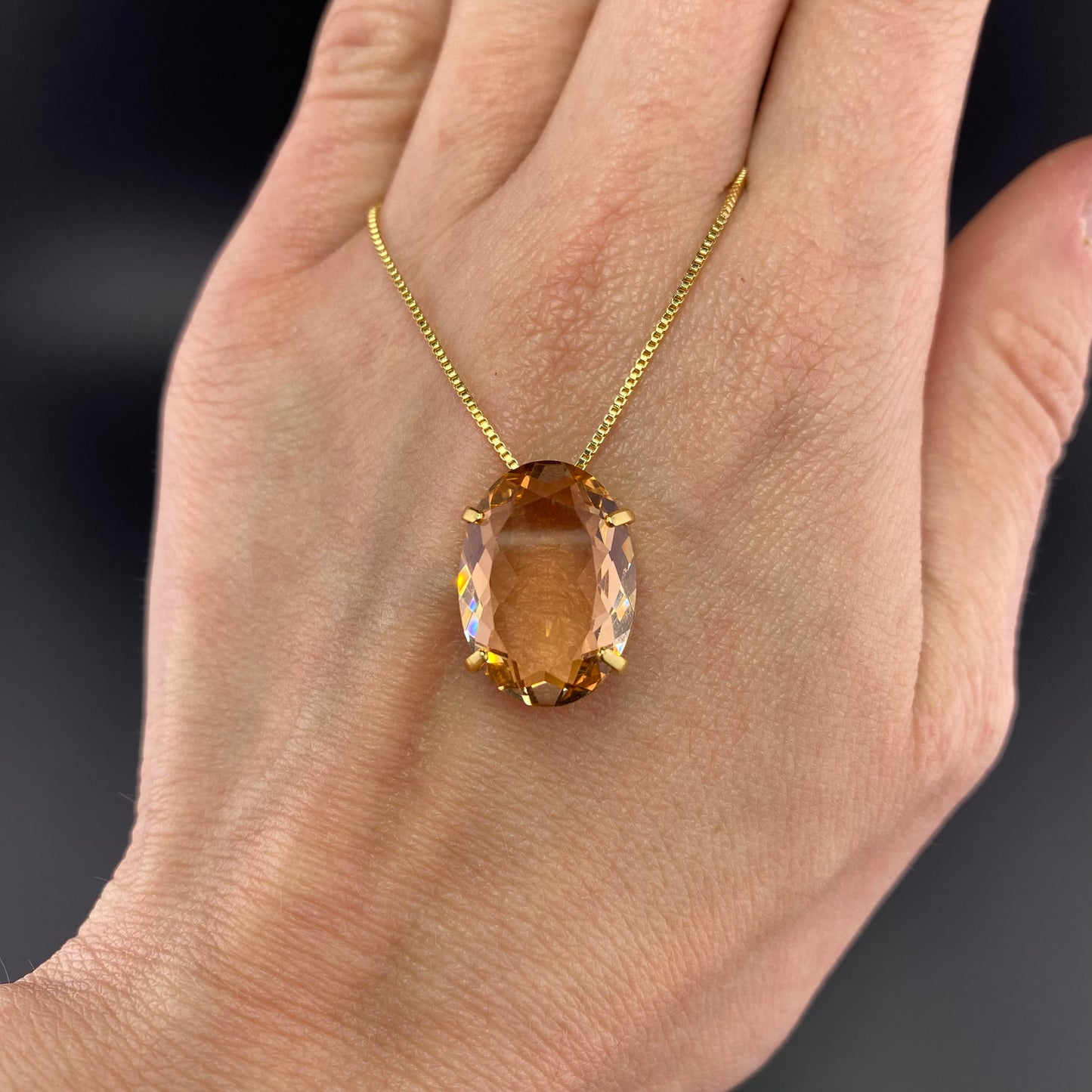 Classic Oval Stone Necklace